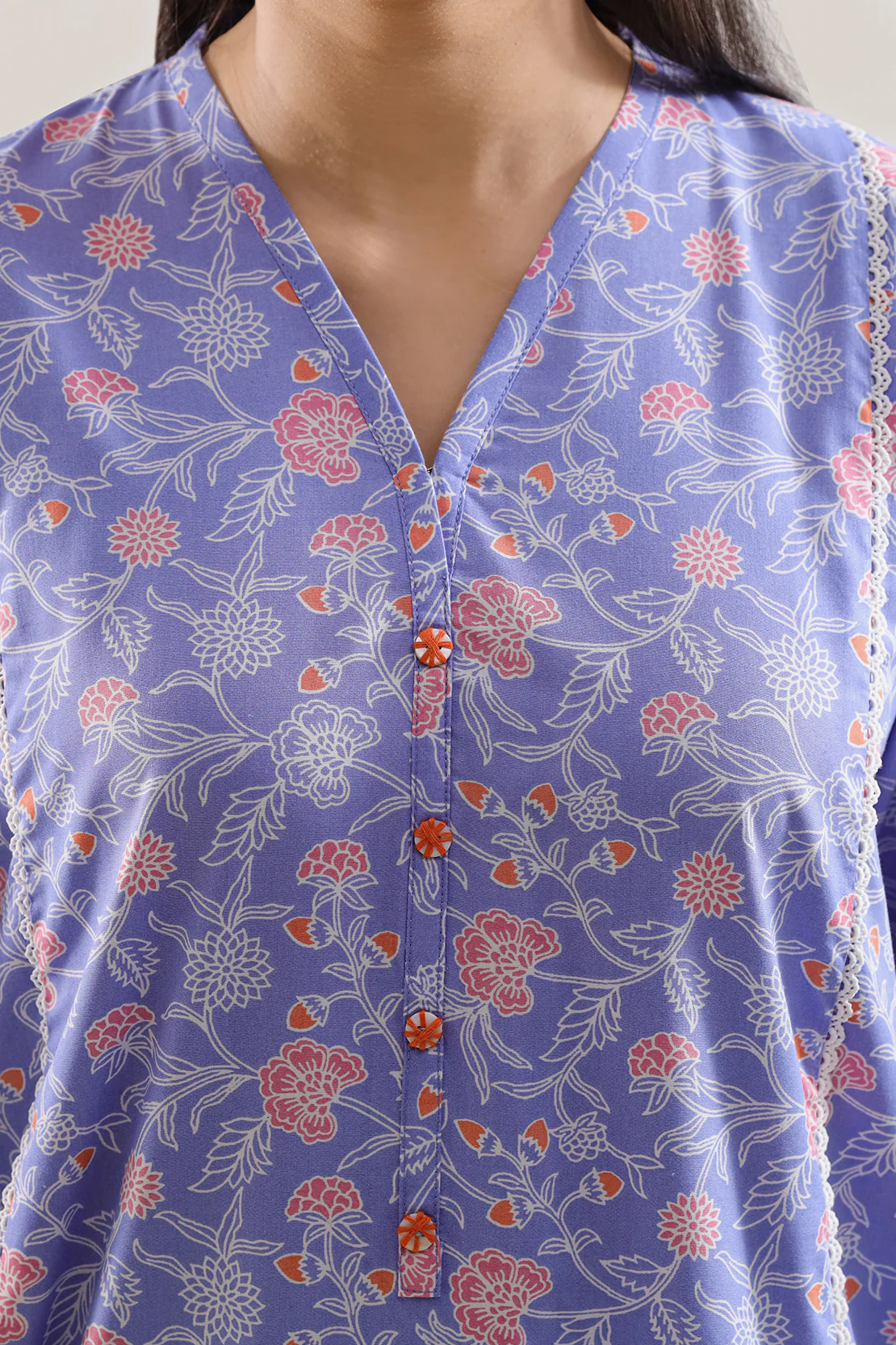 Printed Cotton Viscose Stitched 2 Piece (Shirt/Trouser) - Image 4