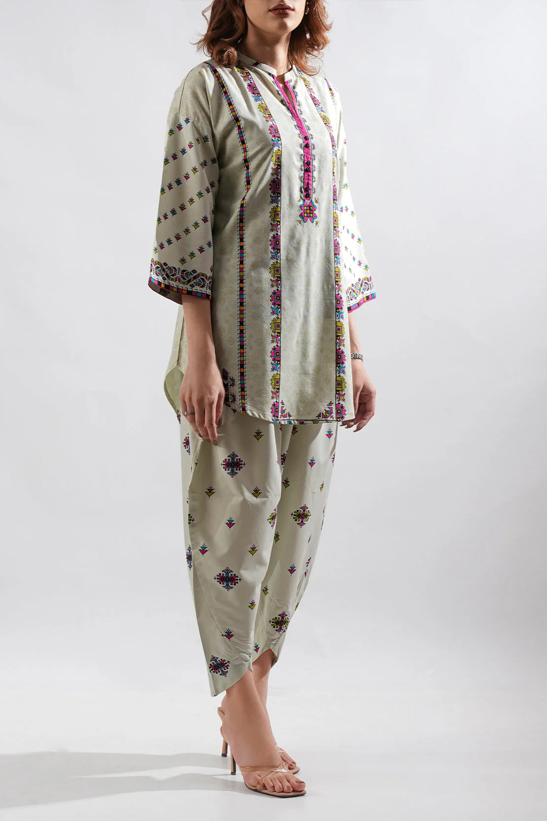 Printed Cotton Viscose Stitched 2 Piece (Shirt/Trouser) - Image 3