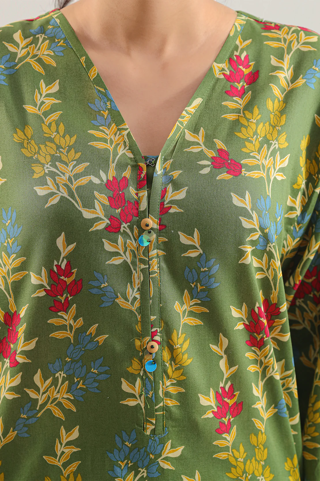 Printed Cotton Viscose Stitched 2 Piece (Shirt/Trouser) - Image 3