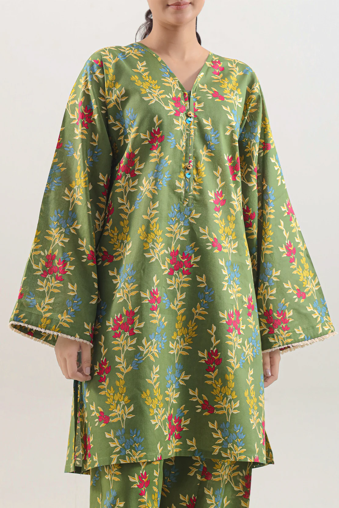 Printed Cotton Viscose Stitched 2 Piece (Shirt/Trouser) - Image 4