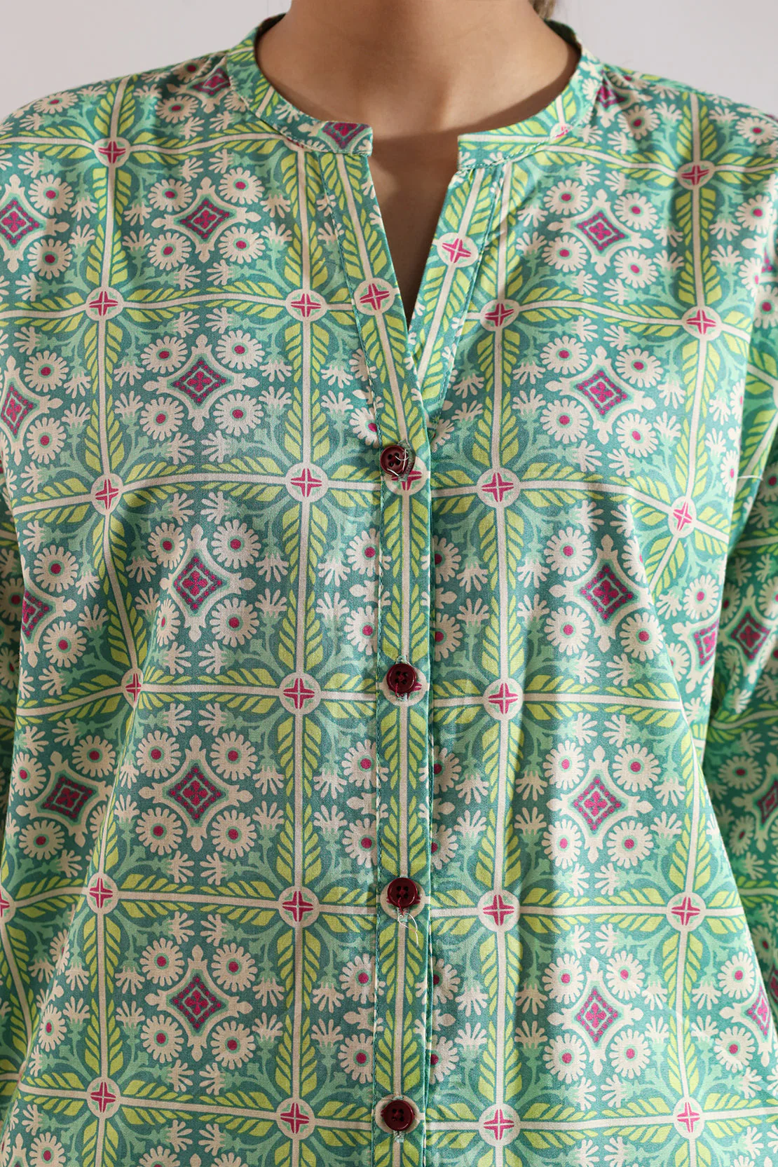 Printed Cotton Viscose Stitched 2 Piece (Shirt/Trouser) - Image 5