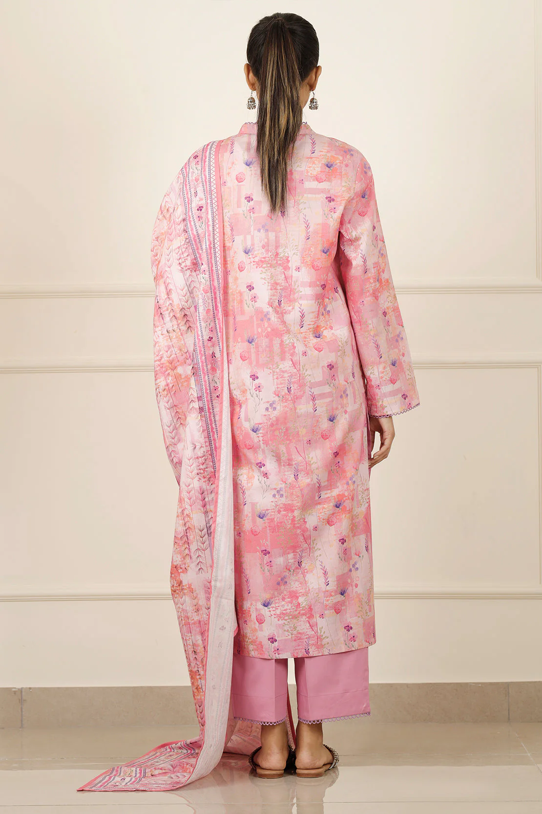 Printed Cotton Viscose Stitched 2 Piece (Shirt/Trouser) - Image 4
