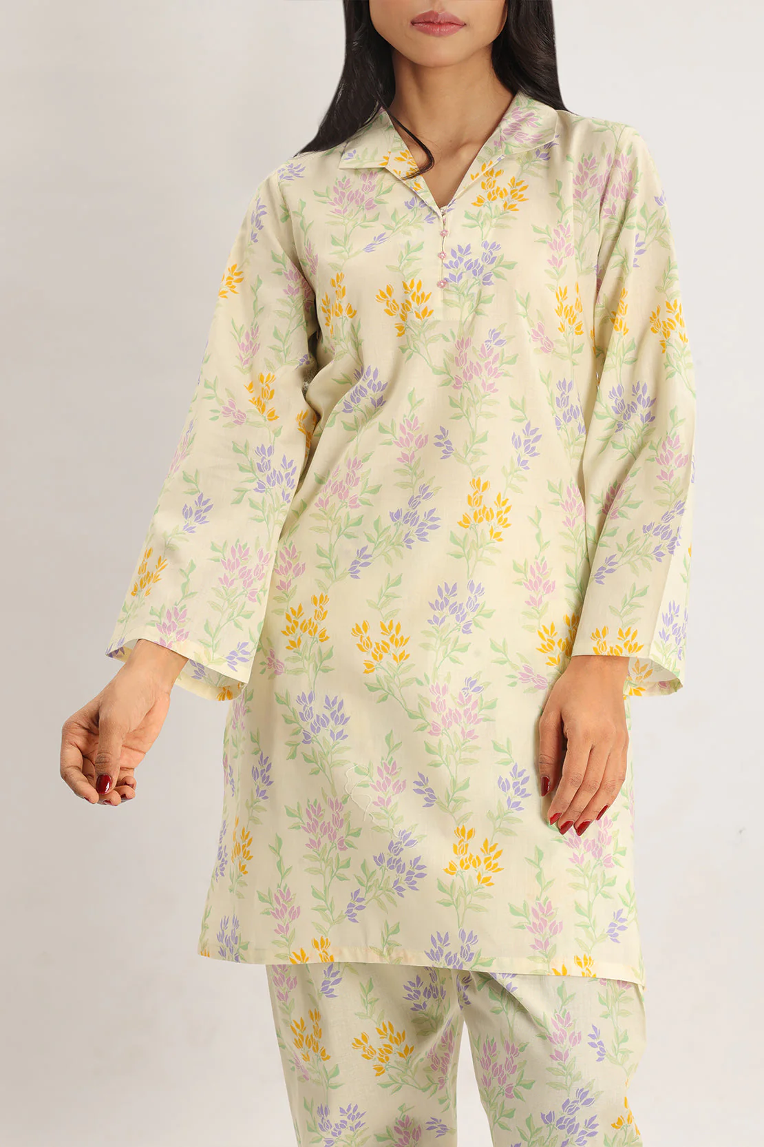 Printed Cotton Viscose Stitched 2 Piece (Shirt/Trouser) - Image 3