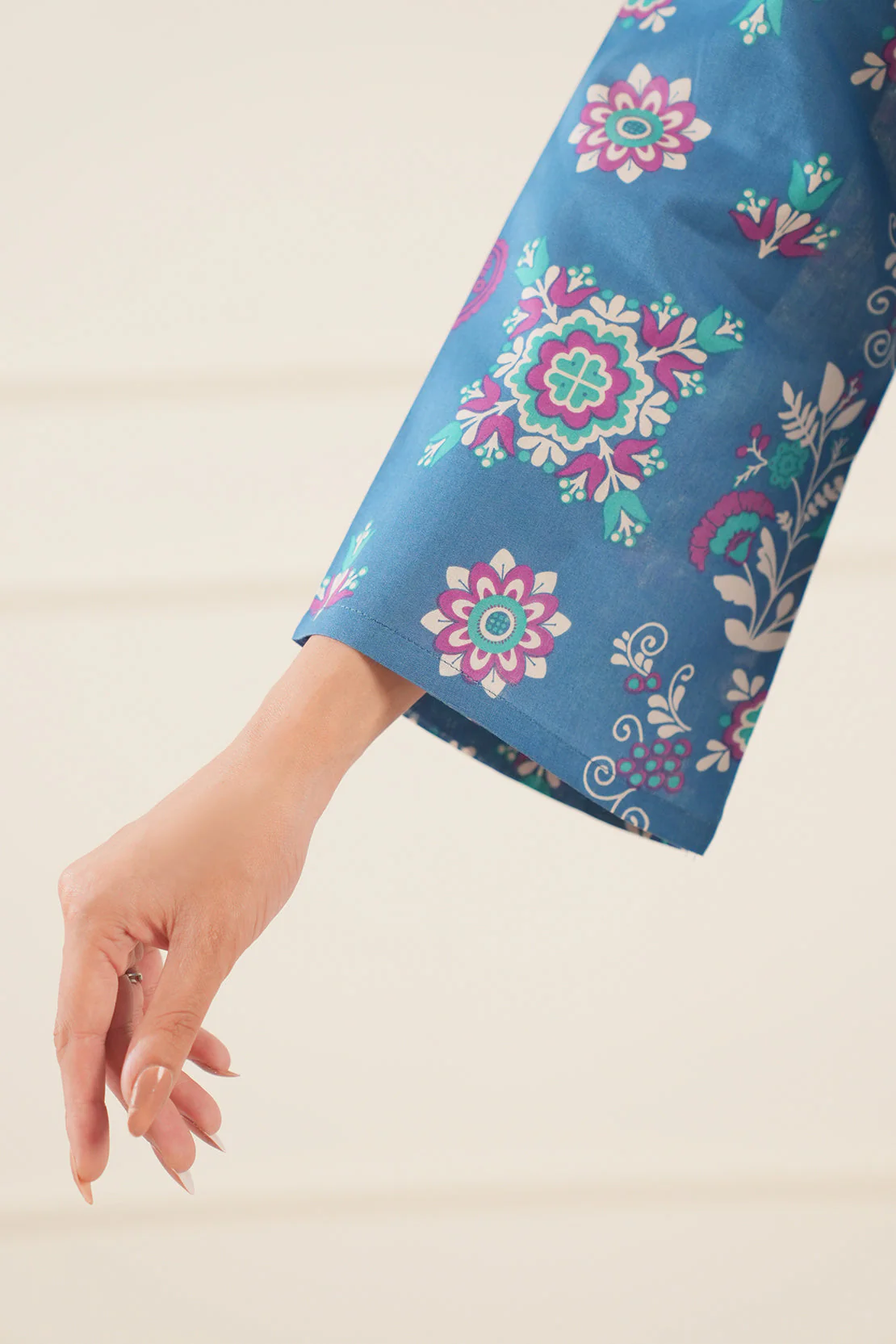 Printed Cotton Viscose Stitched 2 Piece (Shirt/Trouser) - Image 5