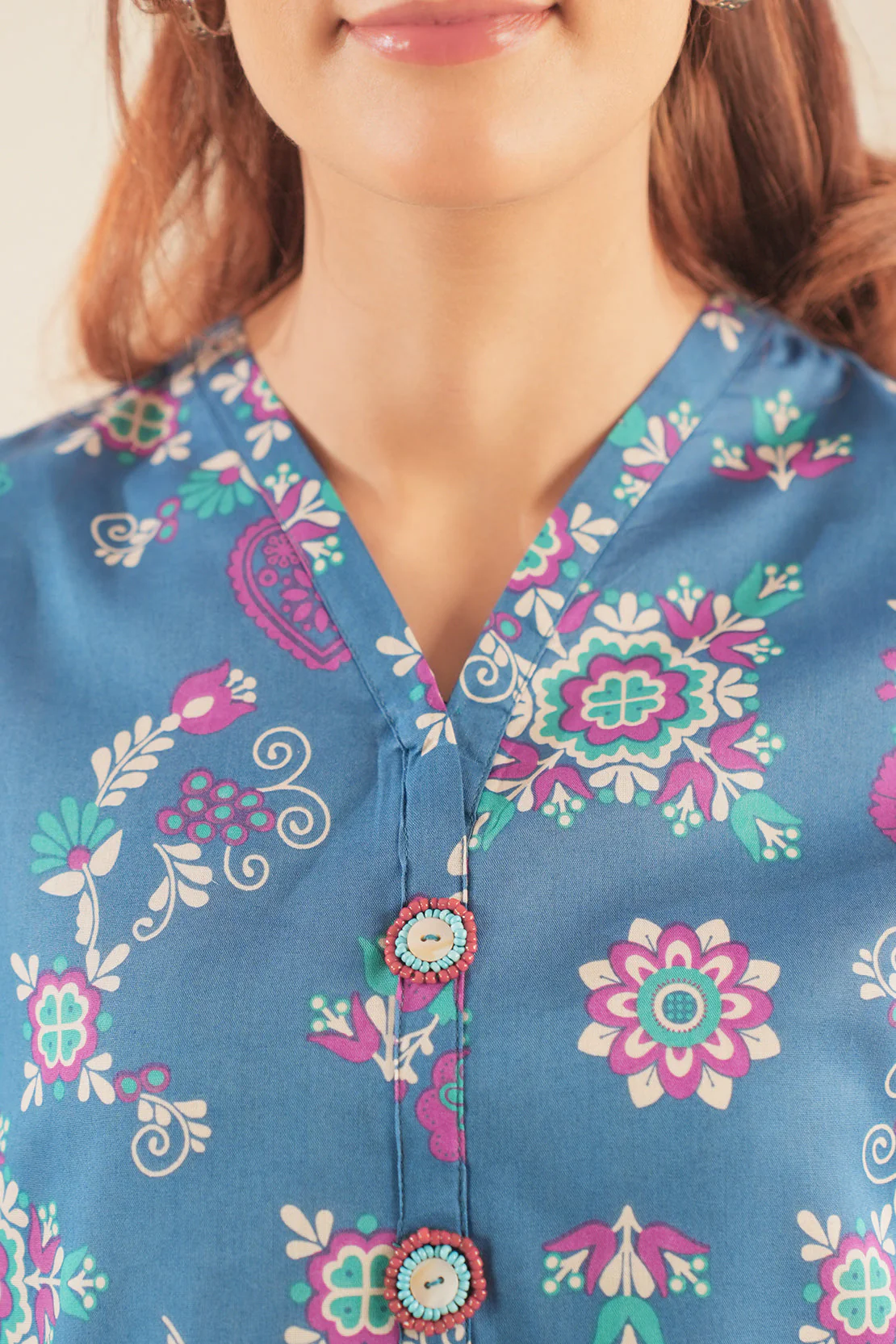 Printed Cotton Viscose Stitched 2 Piece (Shirt/Trouser) - Image 6