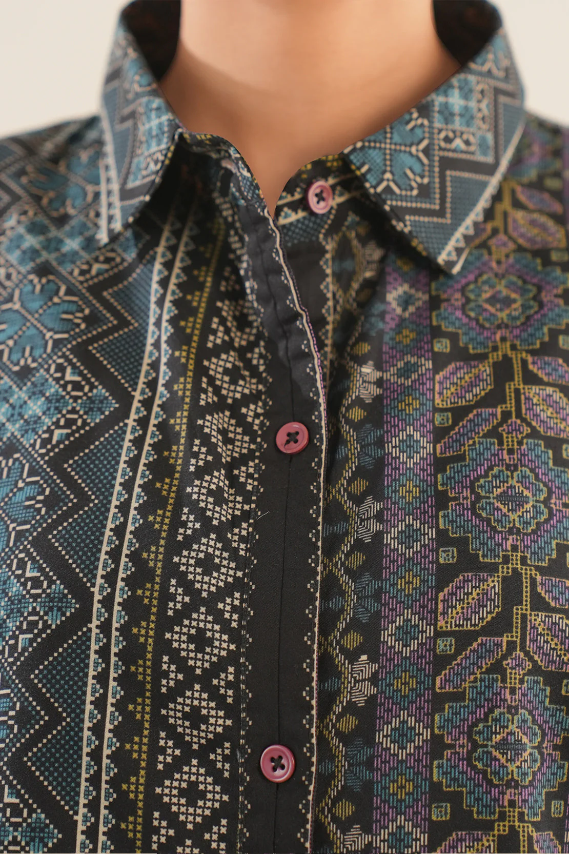 Printed Cotton Viscose Stitched 2 Piece (Shirt/Trouser) - Image 6