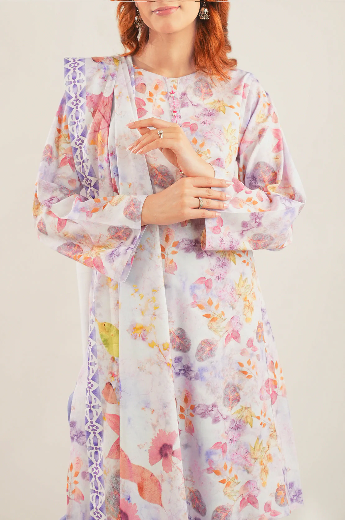 Printed Cotton Viscose Stitched 2 Piece (Shirt/Trouser) - Image 5