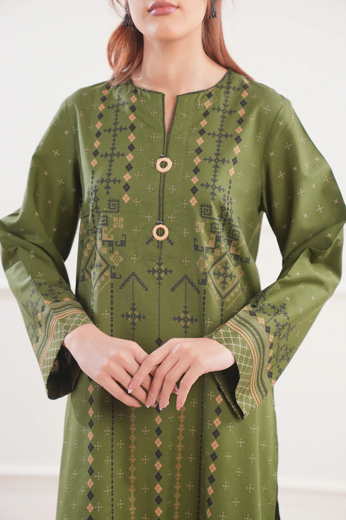 Printed Cotton Viscose Stitched 2 Piece (Shirt/Trouser)