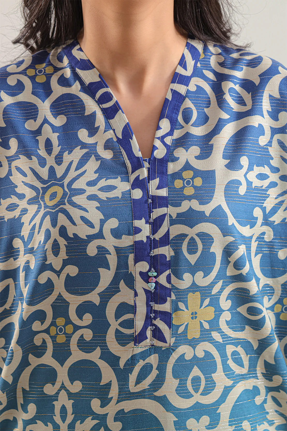 Printed Cotton Viscose Stitched 2 Piece (Shirt/Trouser) - Image 3
