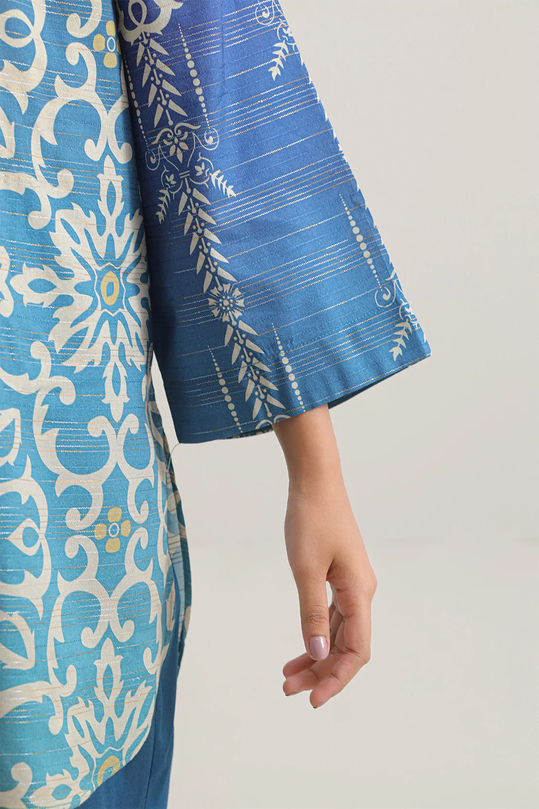 Printed Cotton Viscose Stitched 2 Piece (Shirt/Trouser) - Image 4