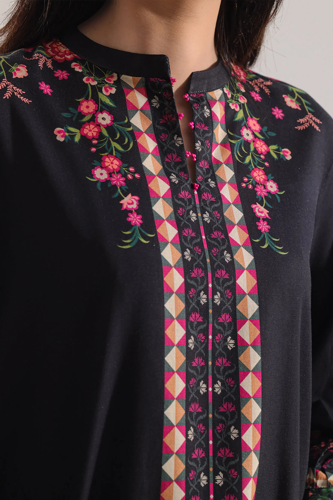 Printed Cotton Viscose Stitched 2 Piece (Shirt/Trouser) - Image 4