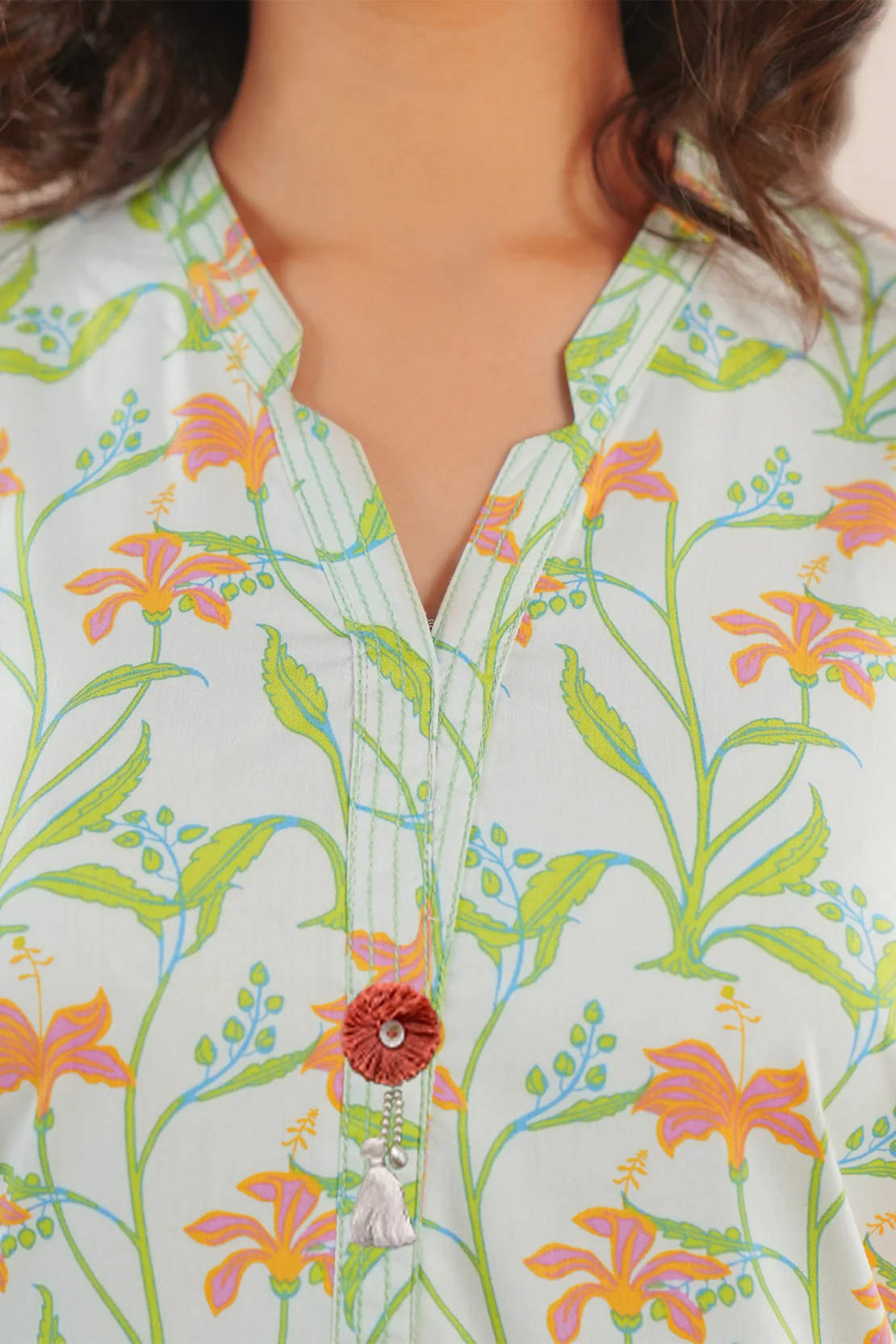 Printed Cotton Viscose Stitched 3 Piece - Image 6