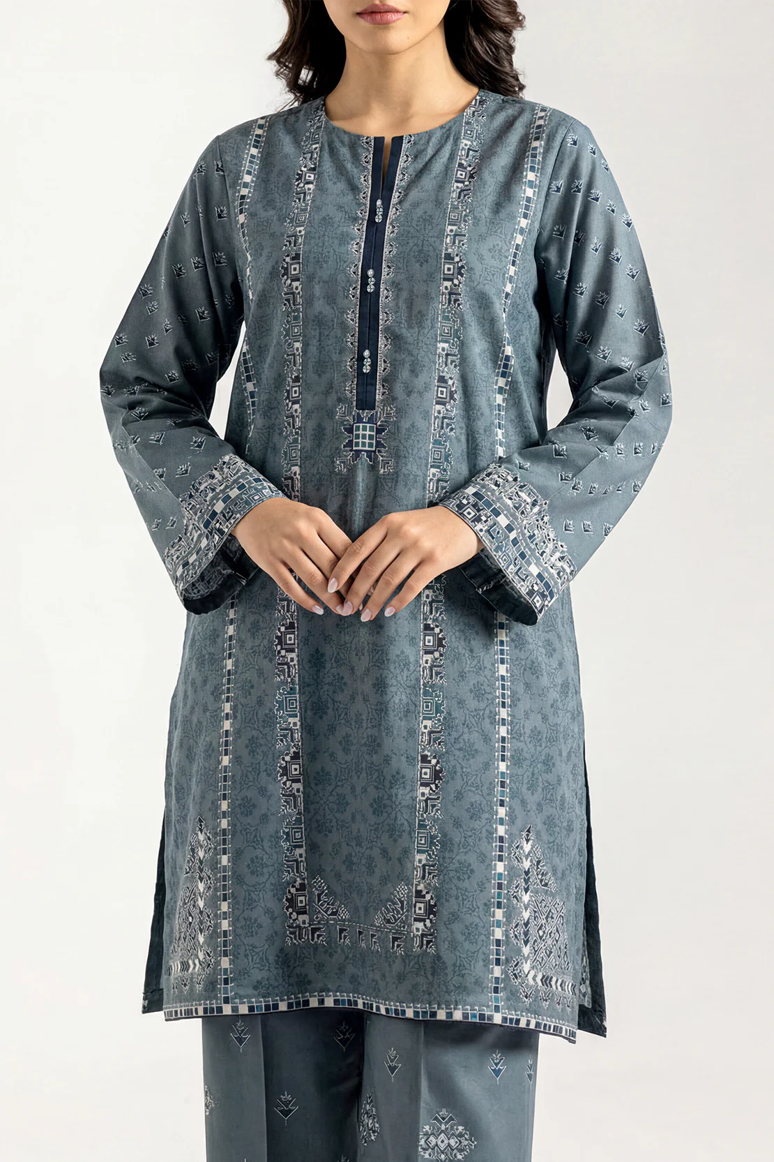 Printed Cotton Viscose Stitched Shirt - Image 2