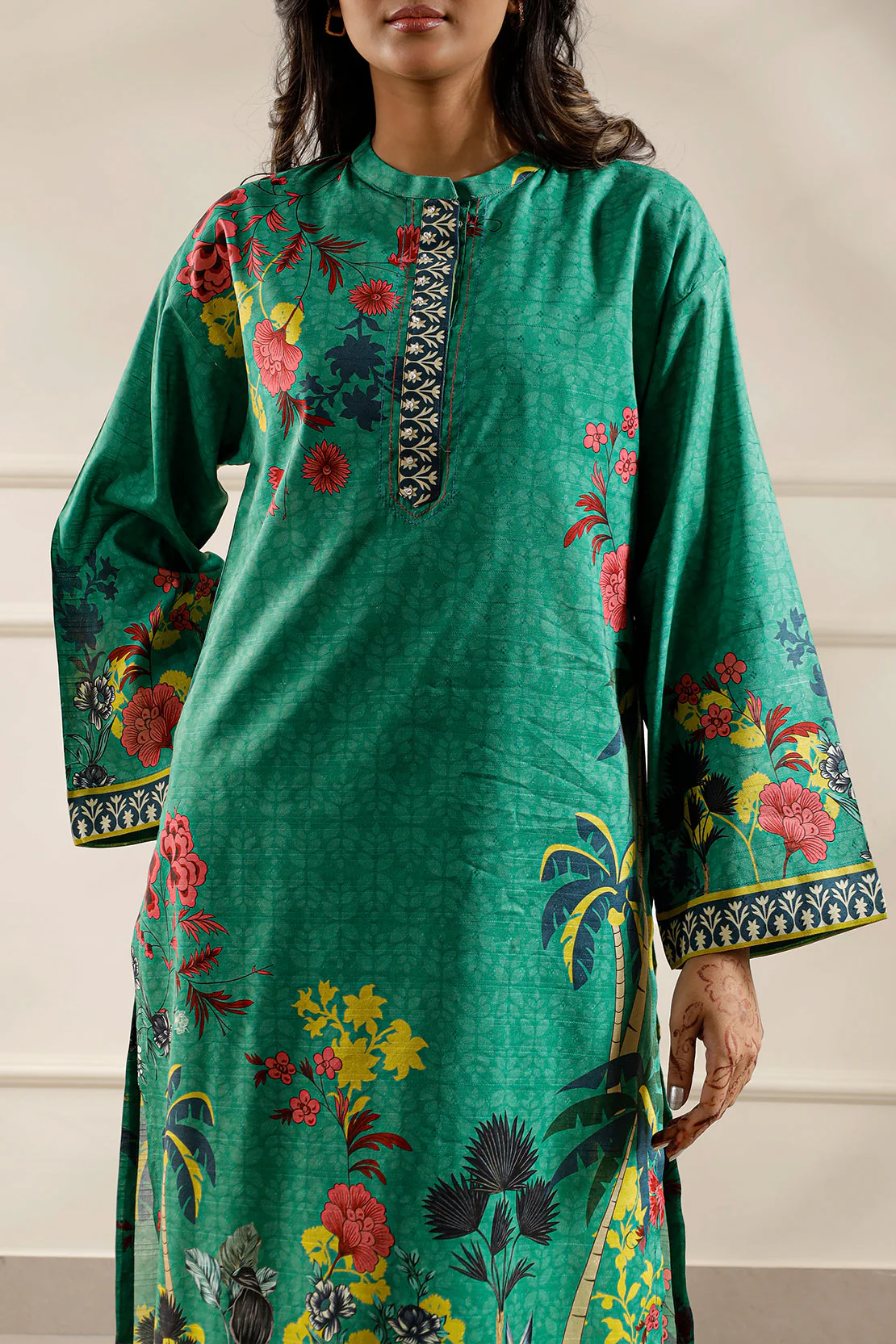 Printed Cotton Viscose Stitched Shirt
