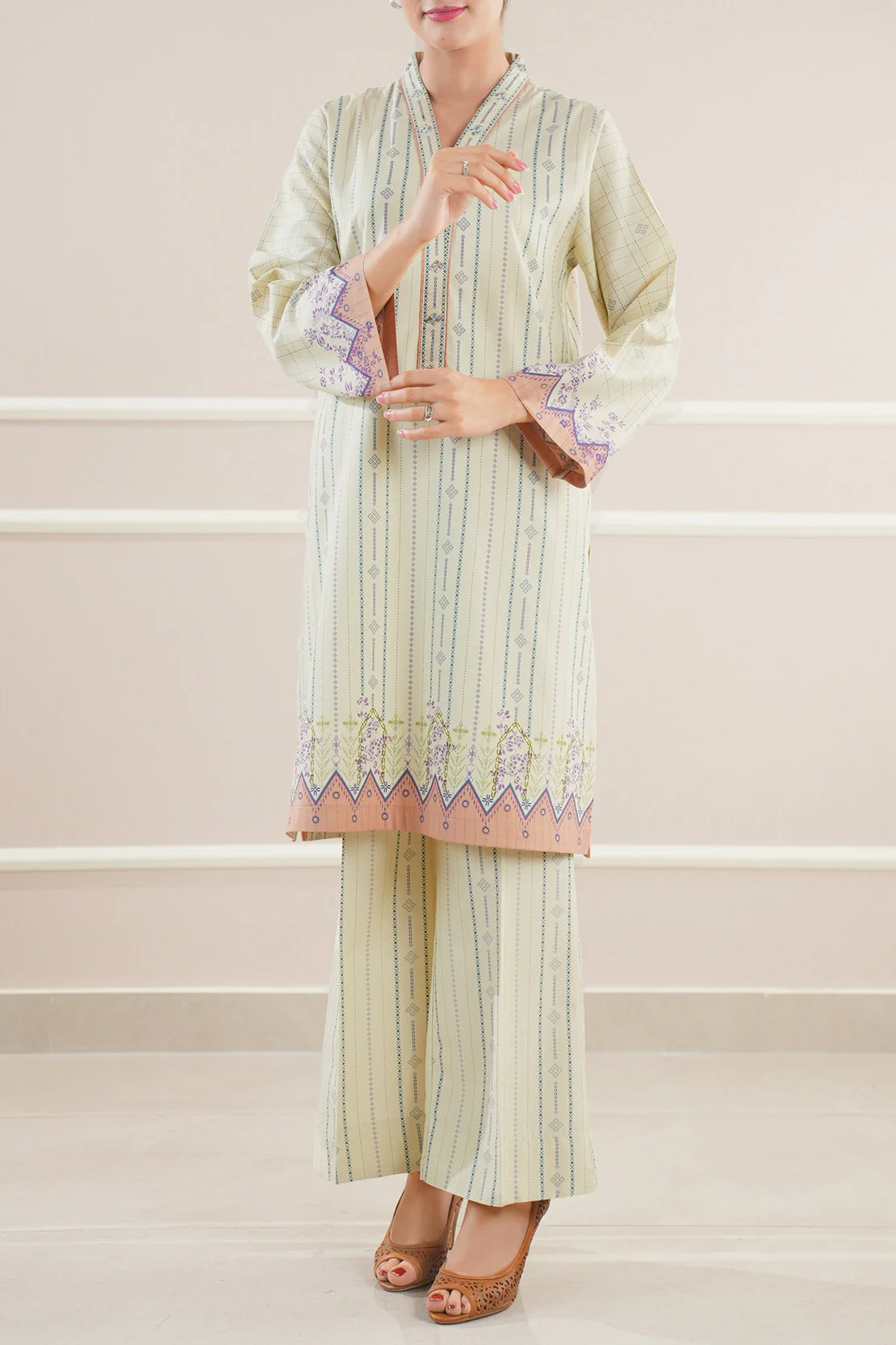 Printed Cotton Viscose Stitched Shirt - Image 2
