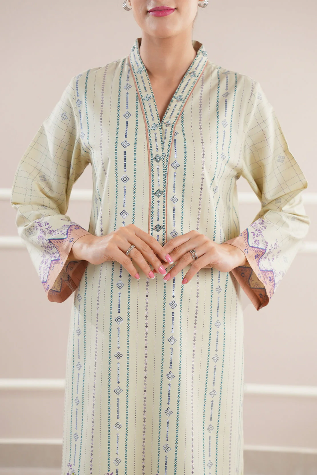 Printed Cotton Viscose Stitched Shirt - Image 3