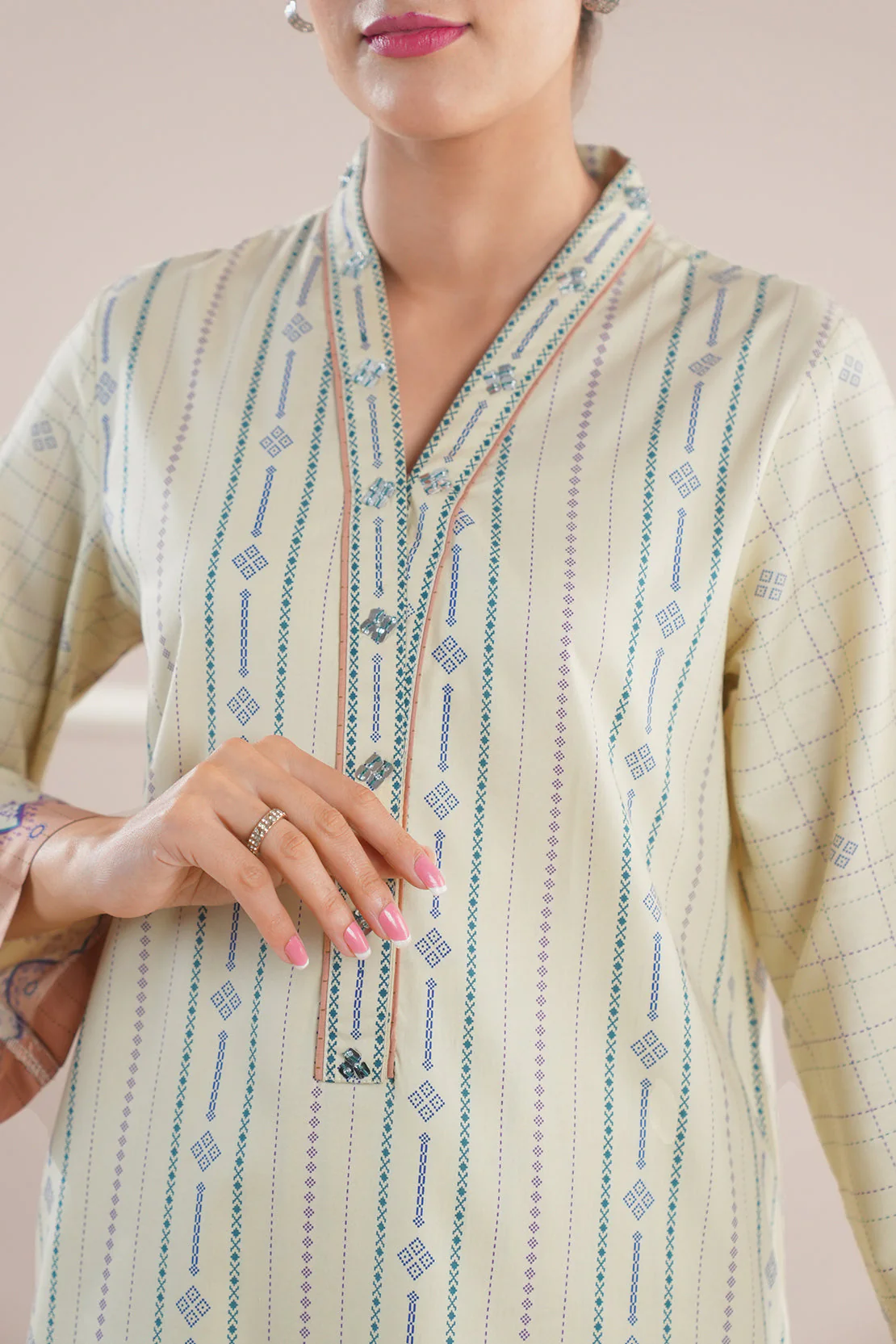 Printed Cotton Viscose Stitched Shirt - Image 4