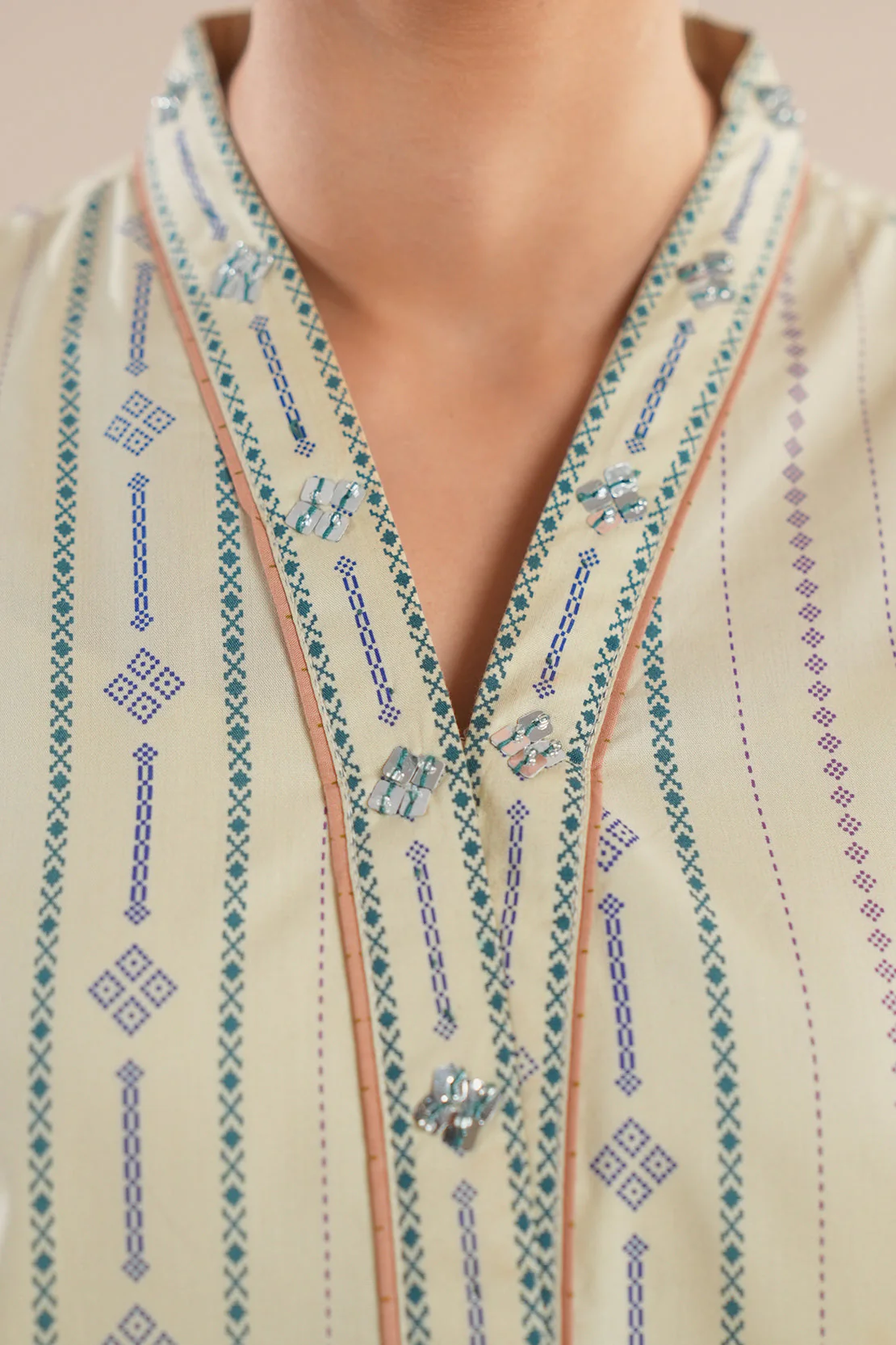 Printed Cotton Viscose Stitched Shirt - Image 5