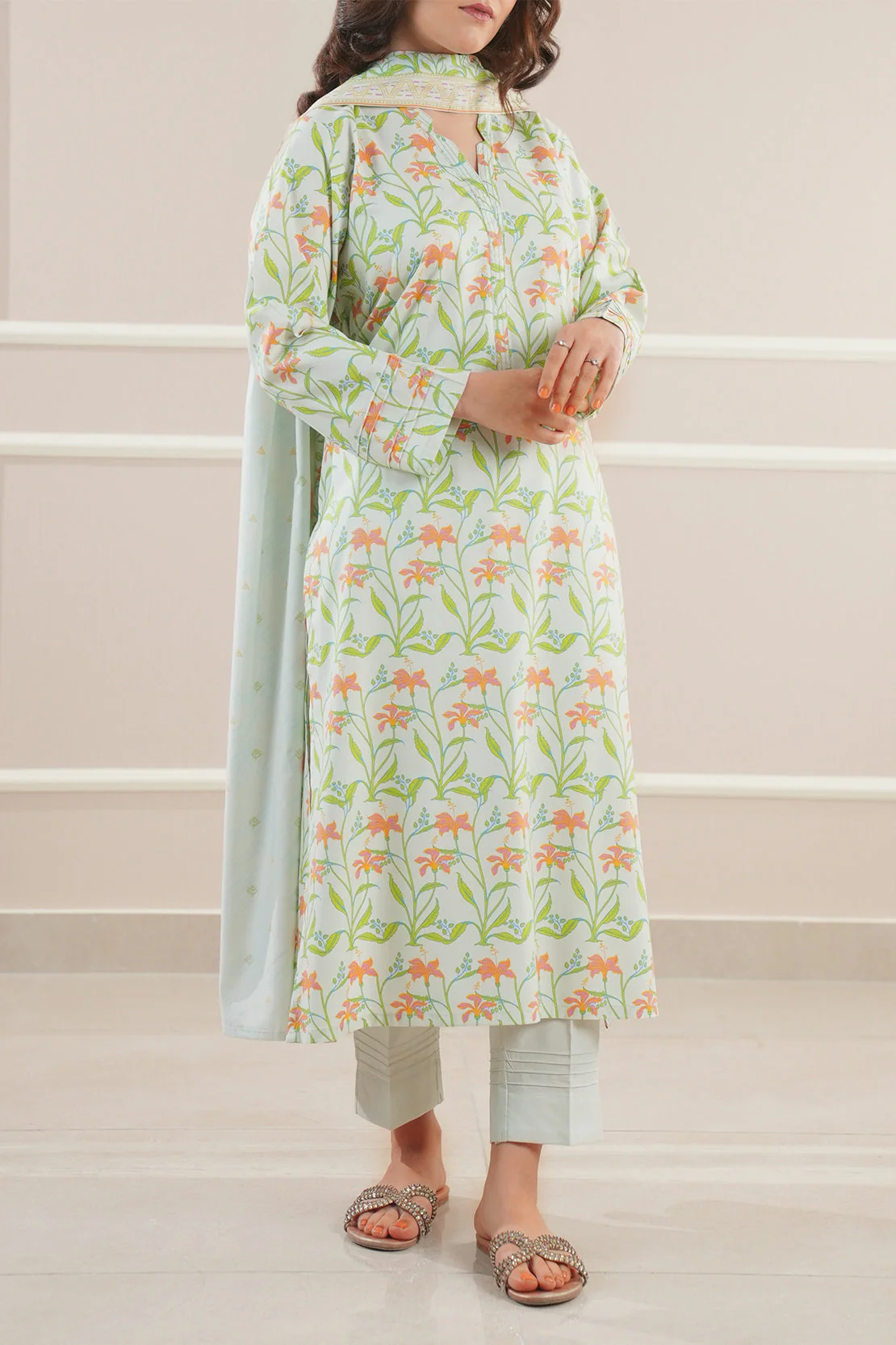 Printed Cotton Viscose Stitched Shirt