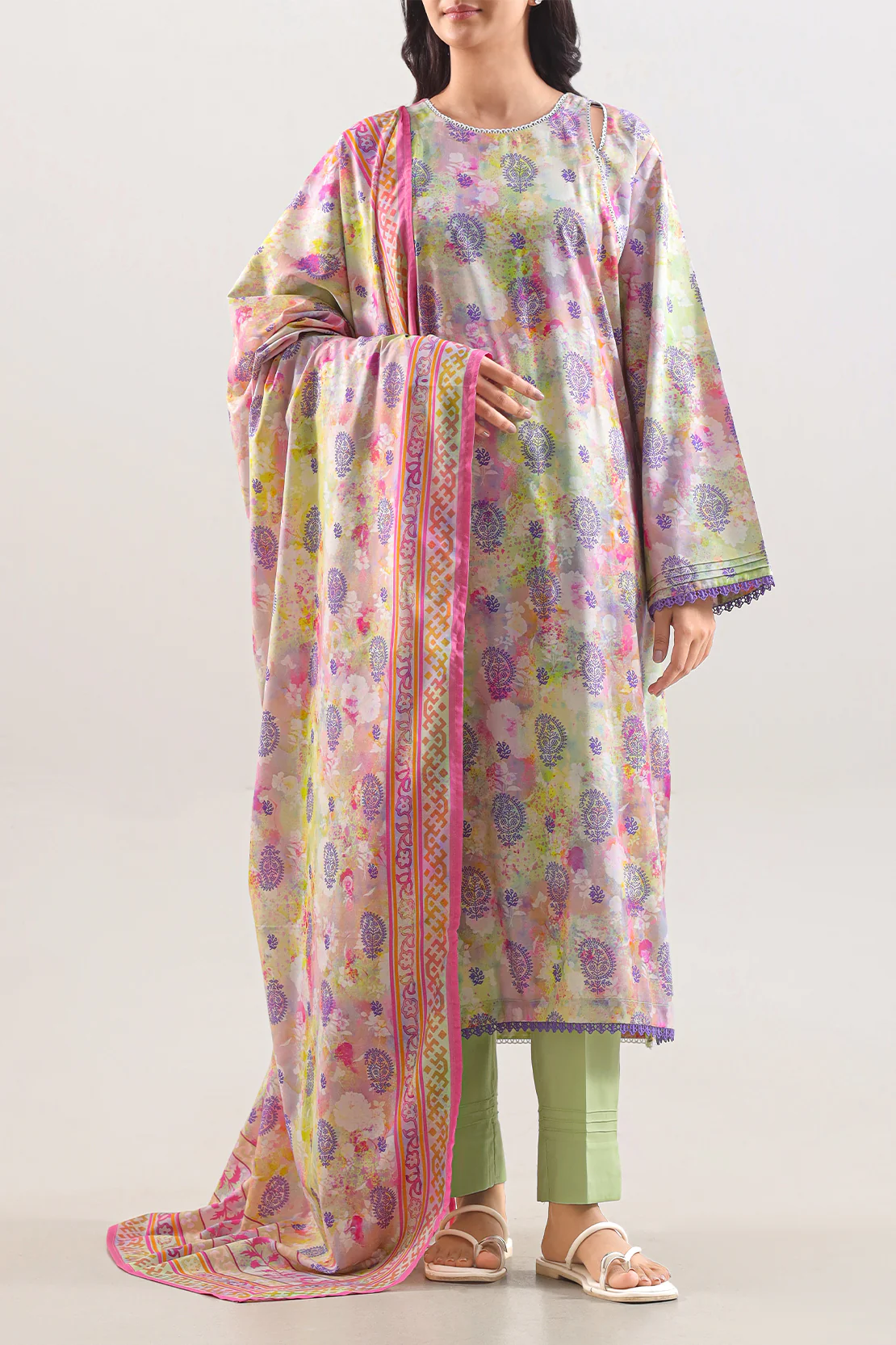 Printed Cotton Viscose Stitched Shirt