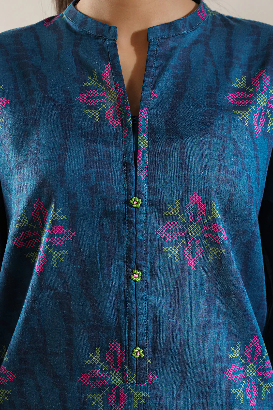 Printed Cotton Viscose Stitched Shirt - Image 9