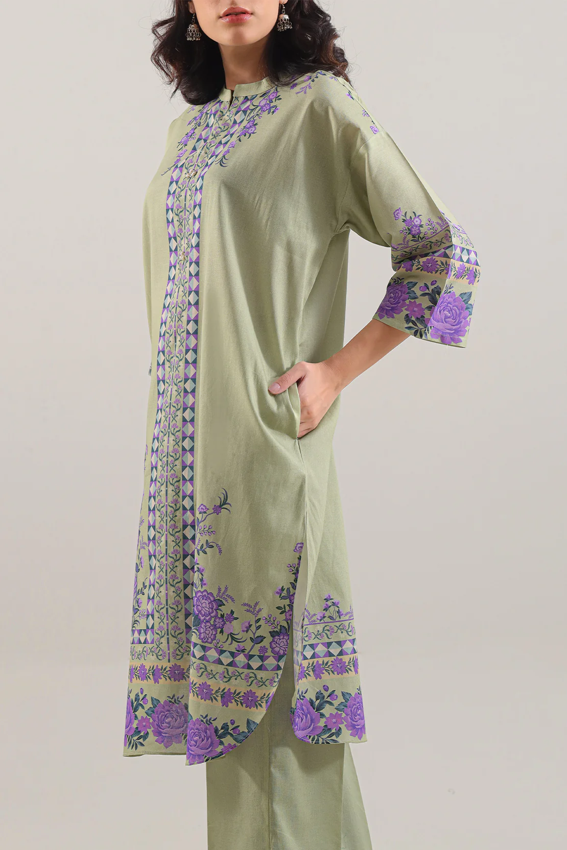 Printed Cotton Viscose Stitched Shirt - Image 3