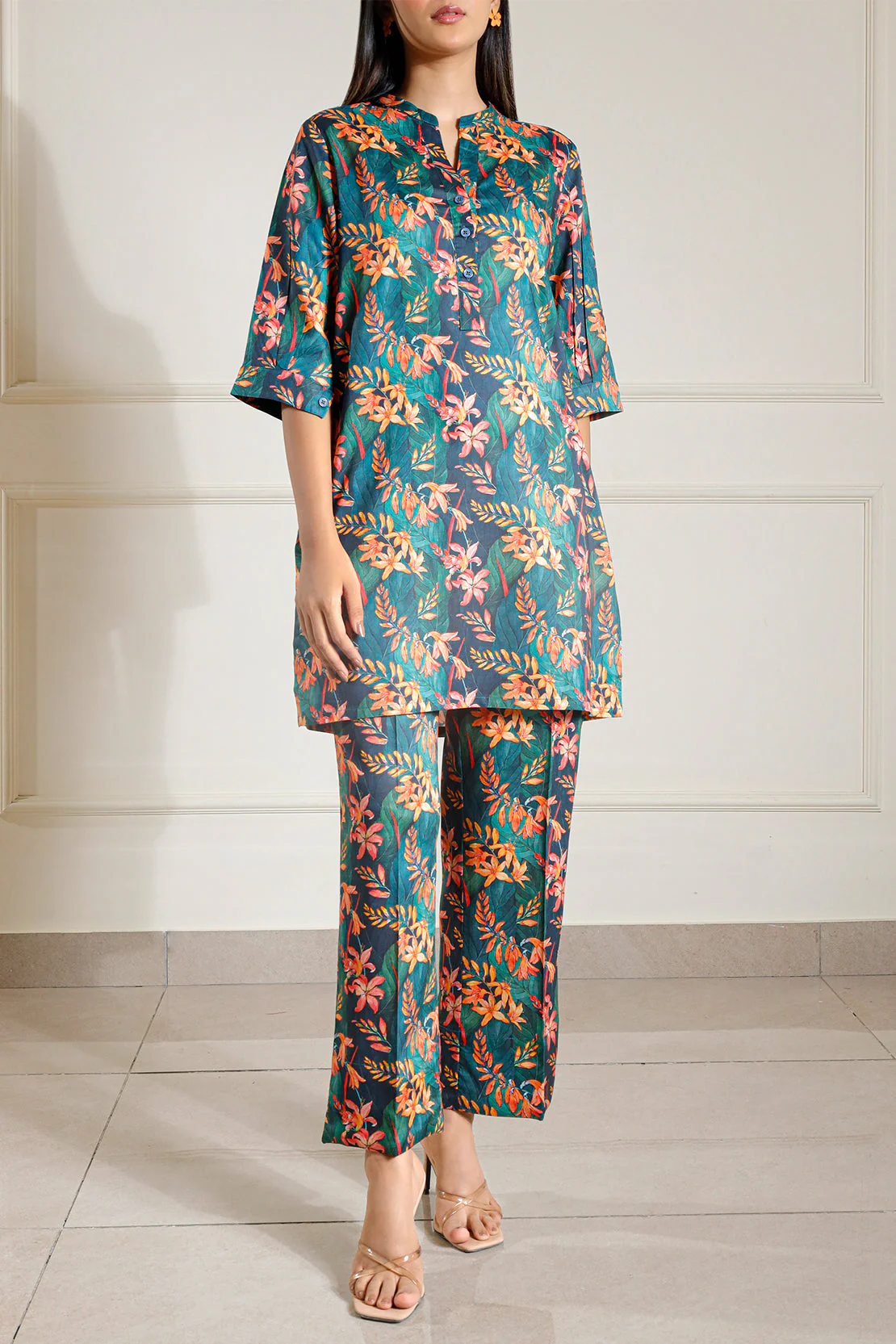 Printed Dobby Self Stitched 2 Piece (Shirt/Trouser) - Image 2
