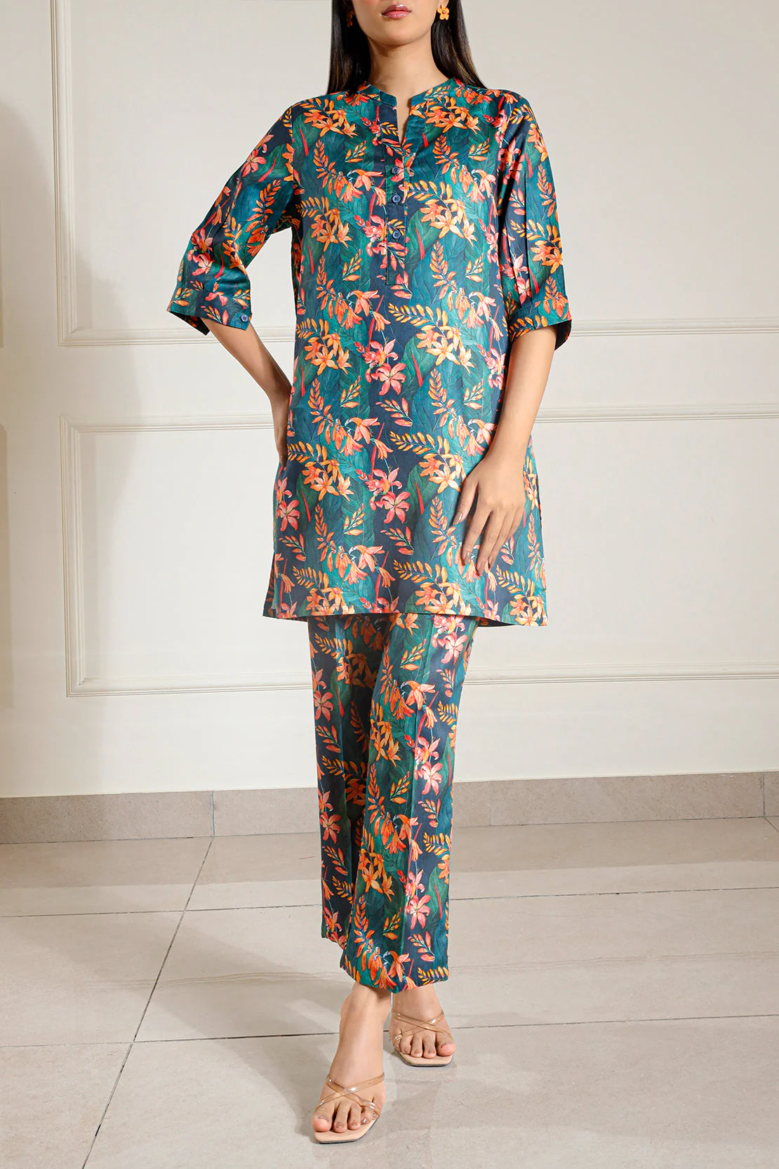 Printed Dobby Self Stitched 2 Piece (Shirt/Trouser) - Image 3