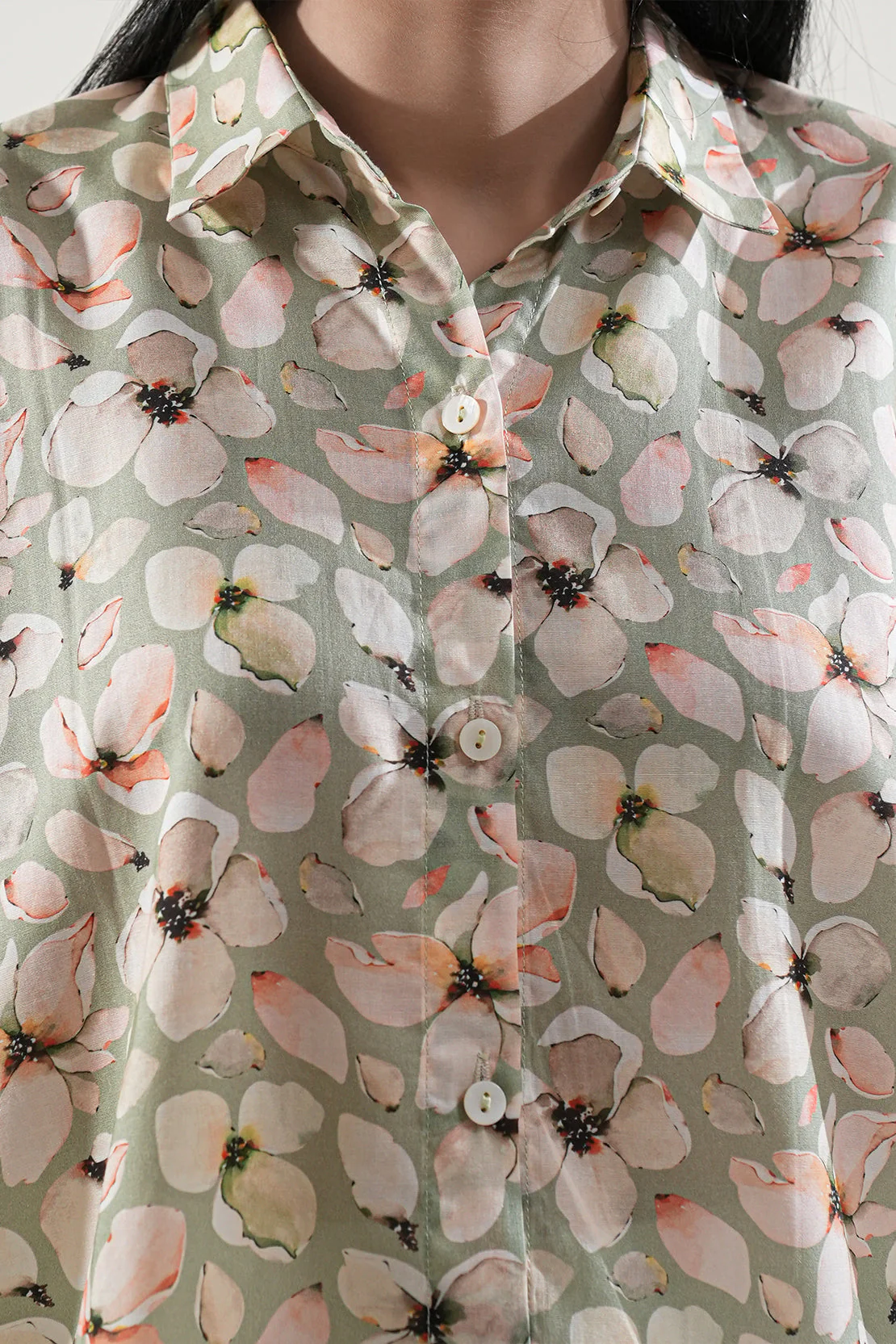 Printed Dobby Self Stitched Shirt - Image 4