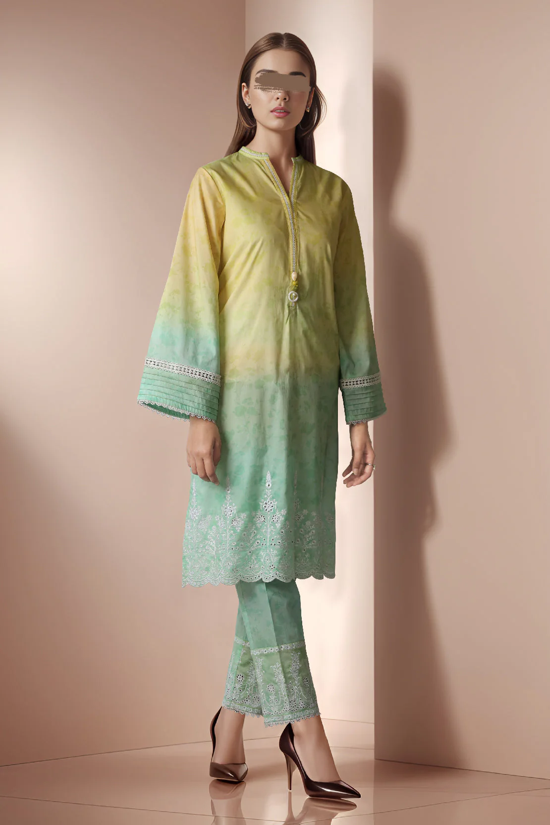 Printed Emb Cambric Stitched 2 Piece (Shirt/Trouser)