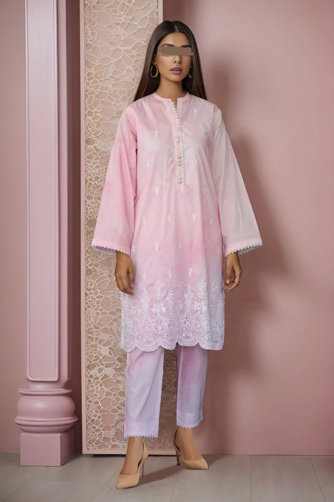 Printed Emb Cambric Stitched 2 Piece (Shirt/Trouser)