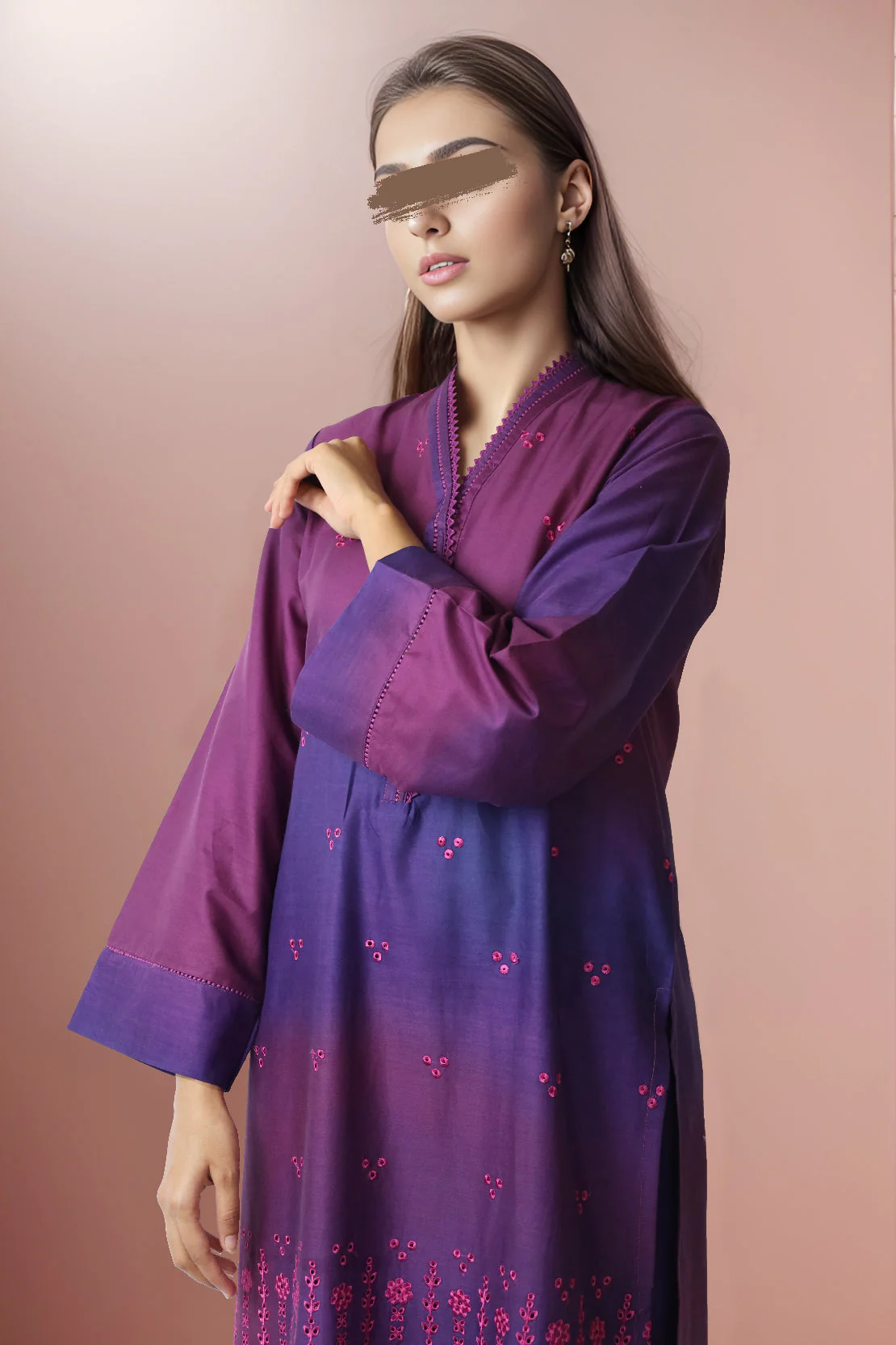 Printed Emb Cambric Stitched 2 Piece (Shirt/Trouser) - Image 3