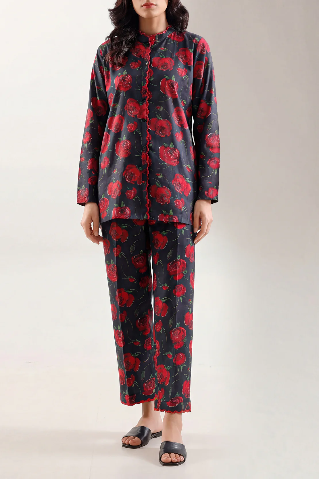 Printed Embroidered Arabic Lawn Stitched 2 Piece (Shirt/Trouser)