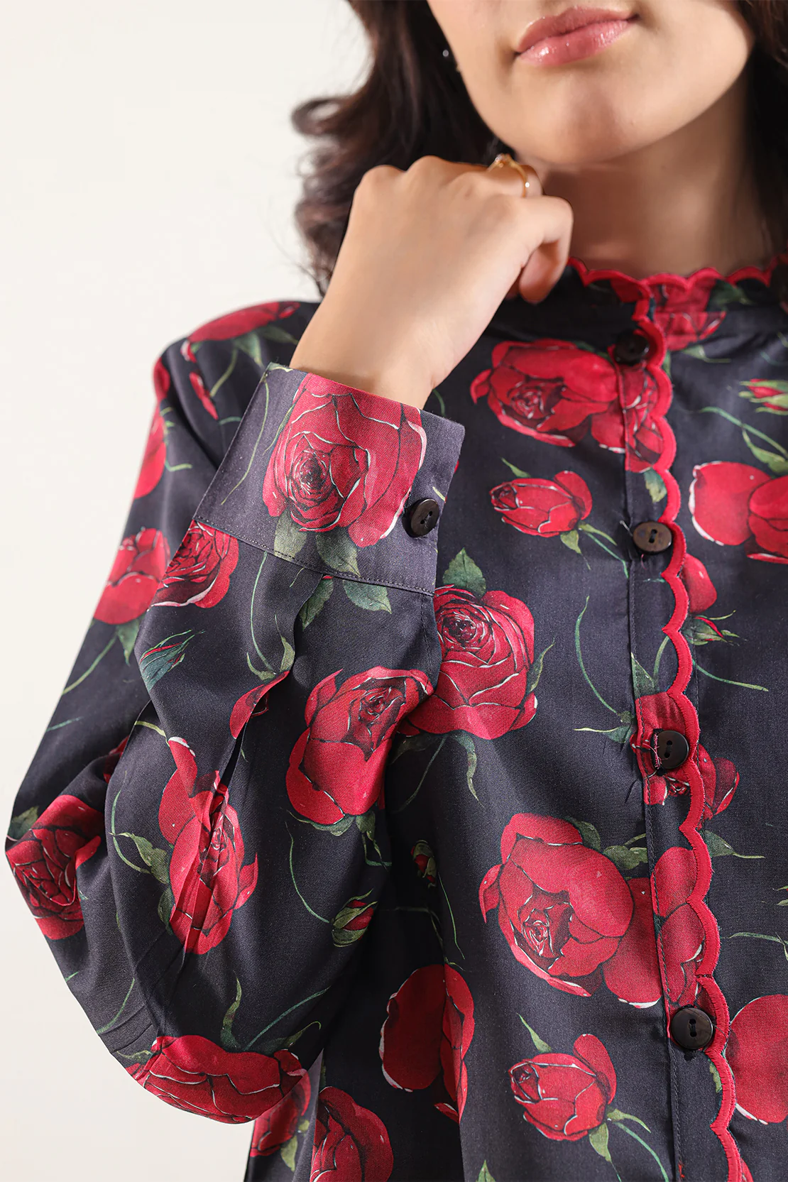 Printed Embroidered Arabic Lawn Stitched 2 Piece (Shirt/Trouser) - Image 5