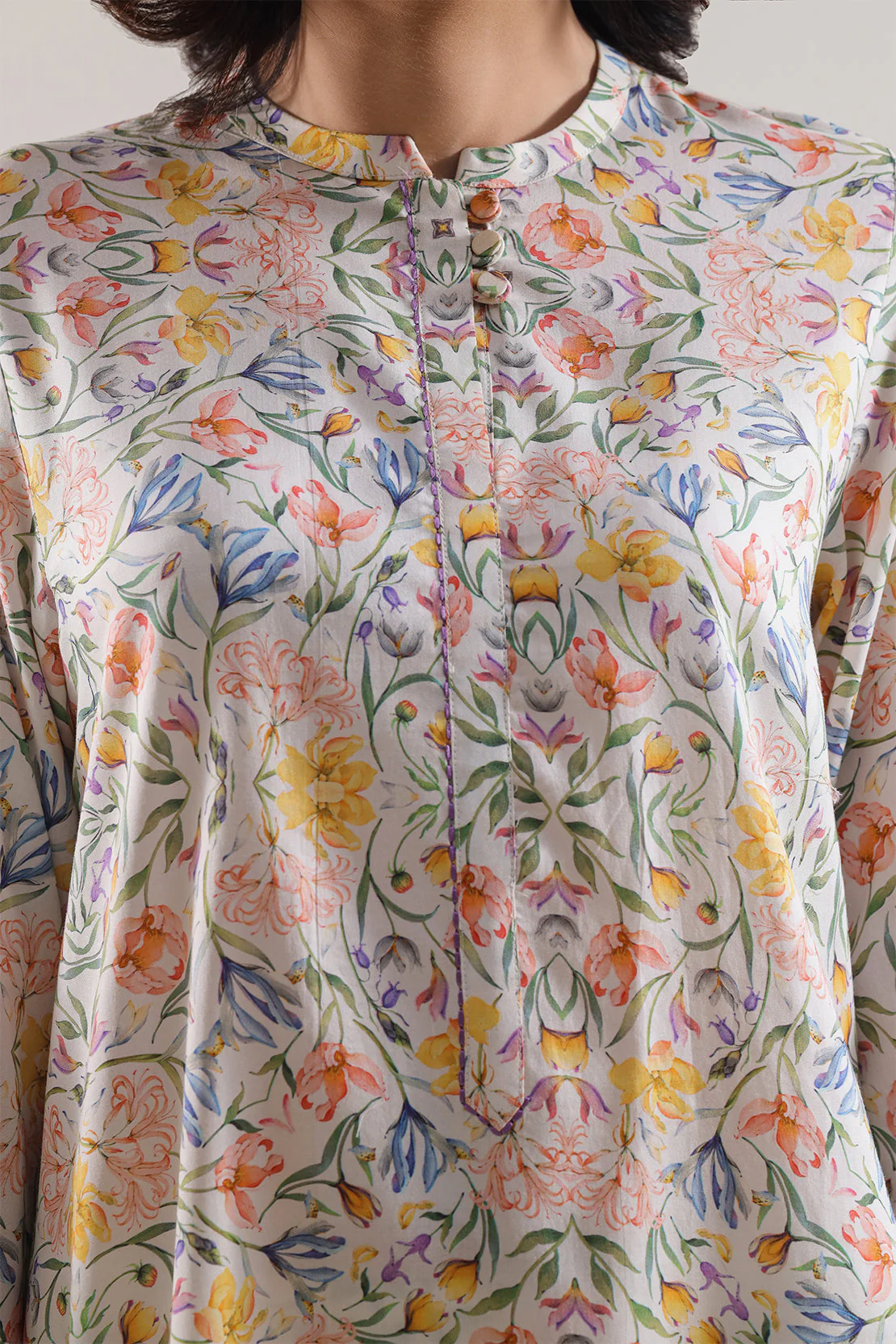 Printed Embroidered Arabic Lawn Stitched 2 Piece (Shirt/Trouser) - Image 4