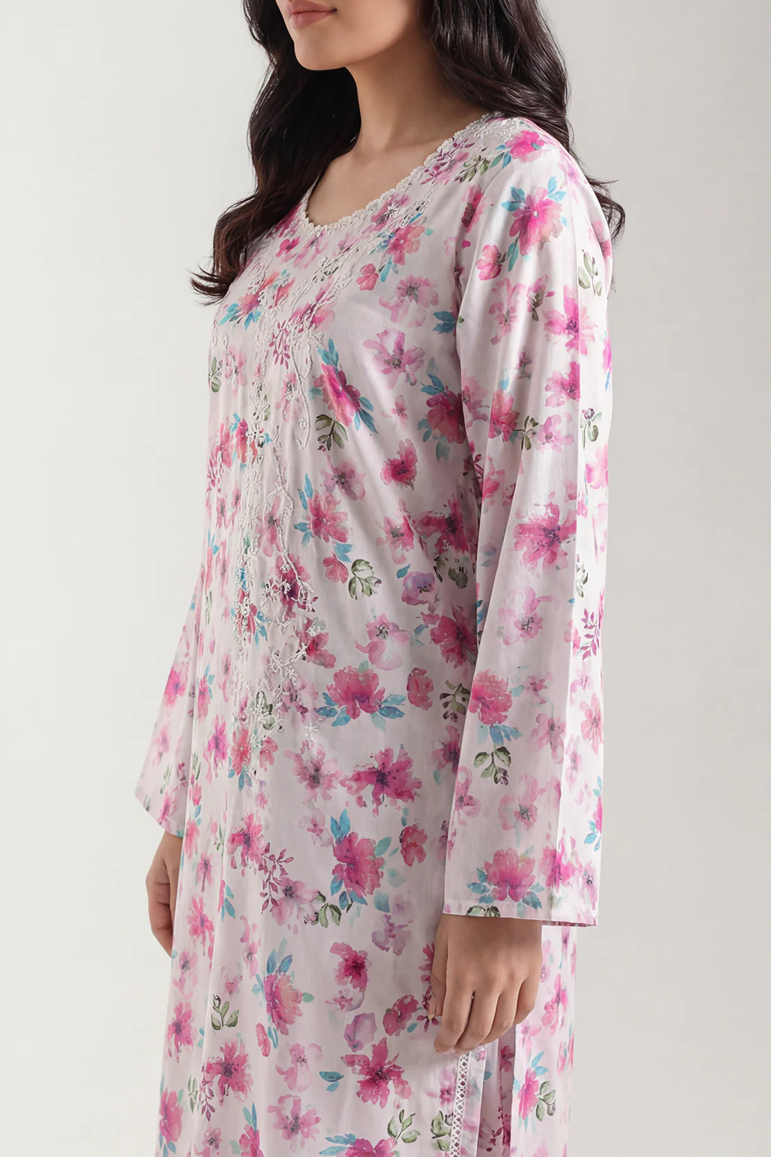 Printed Embroidered Arabic Lawn Stitched 2 Piece (Shirt/Trouser) - Image 3