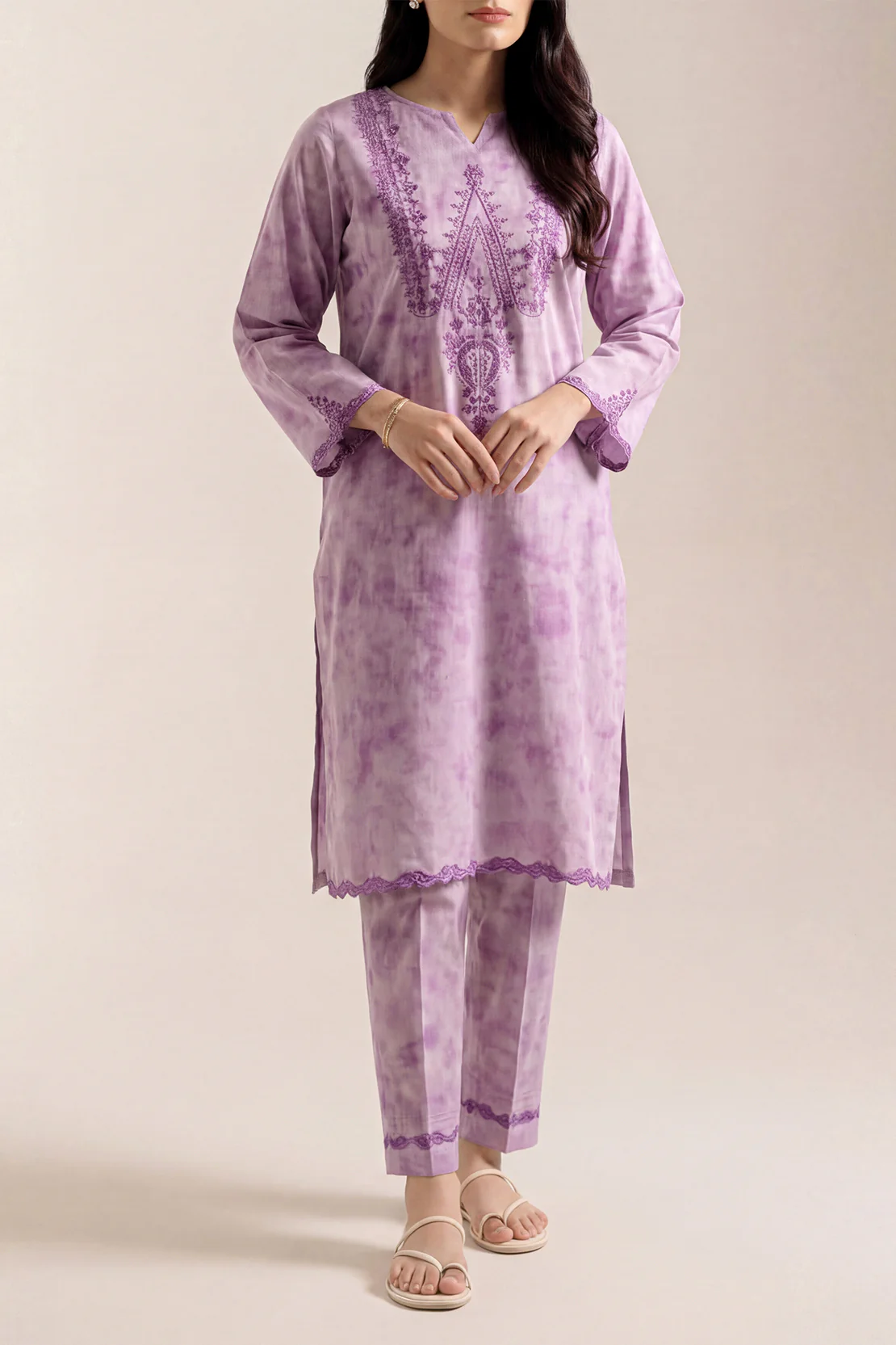 Printed Embroidered Arabic Lawn Stitched 2 Piece (Shirt/Trouser) - Image 2