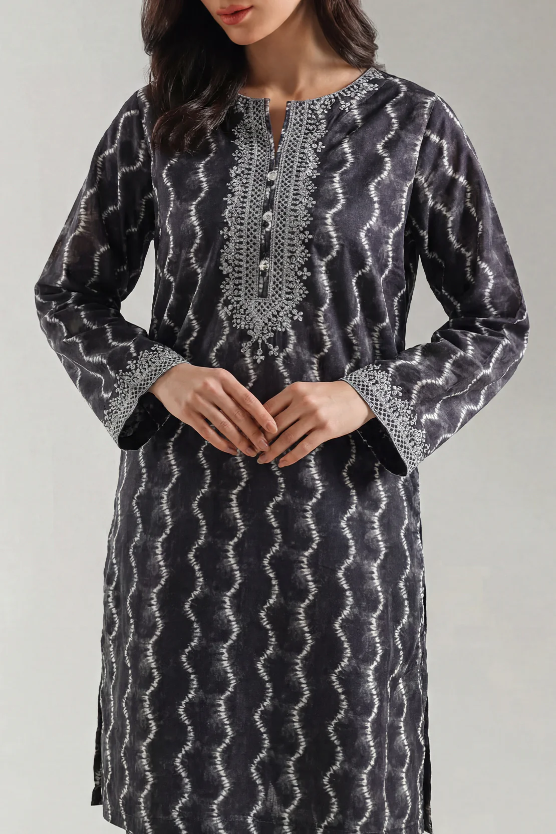 Printed Embroidered Arabic Lawn Stitched 2 Piece (Shirt/Trouser)