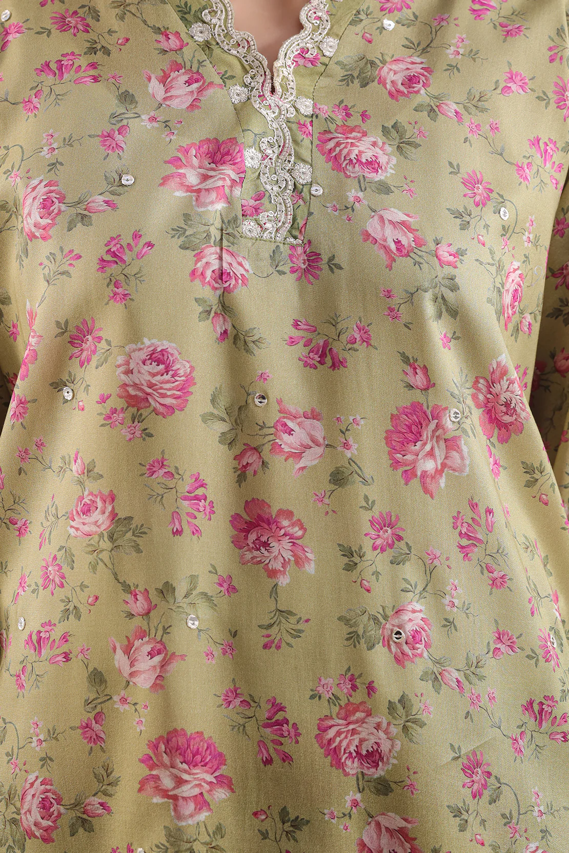 Printed Embroidered Arabic Lawn Stitched 2 Piece (Shirt/Trouser) - Image 3