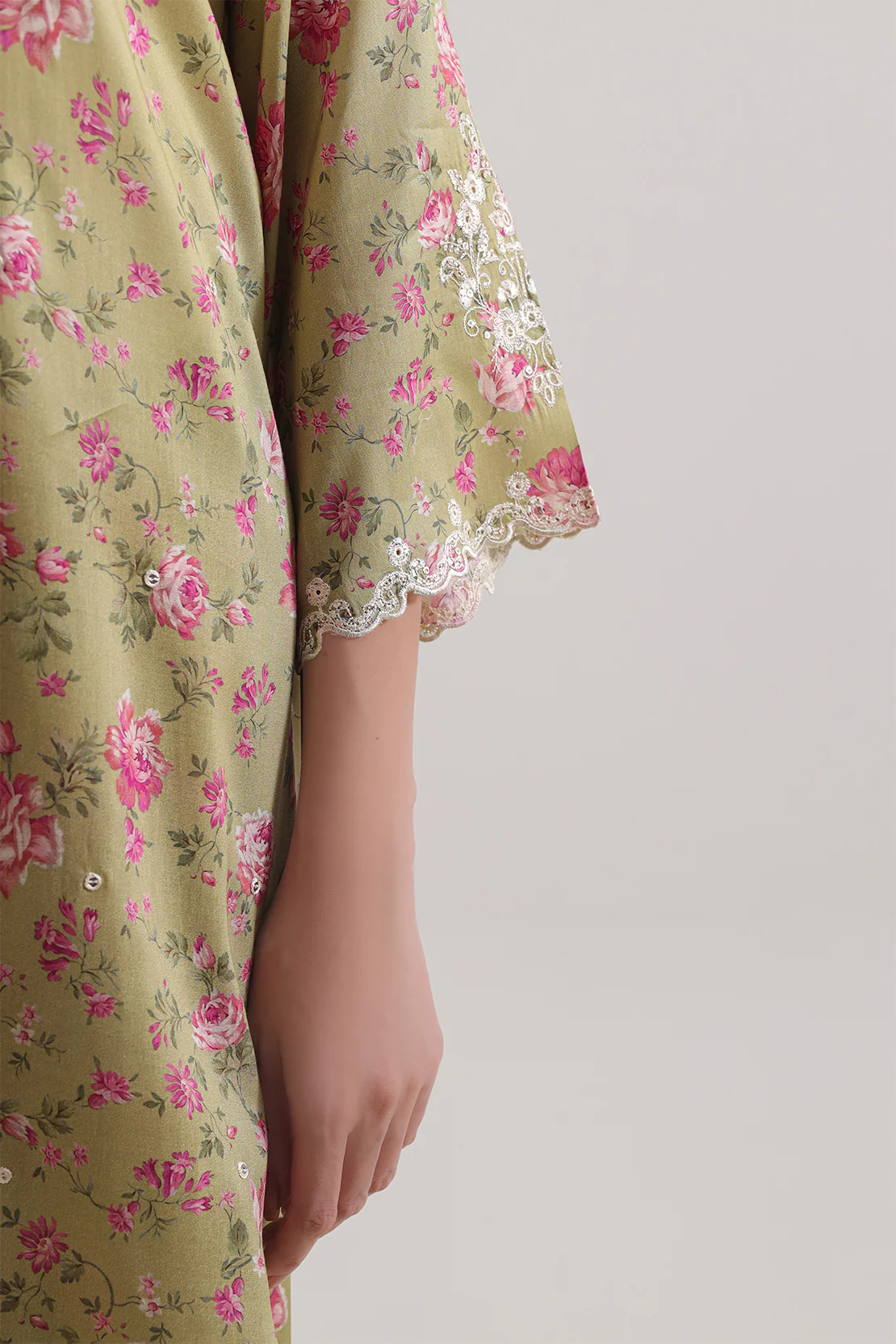 Printed Embroidered Arabic Lawn Stitched 2 Piece (Shirt/Trouser) - Image 4