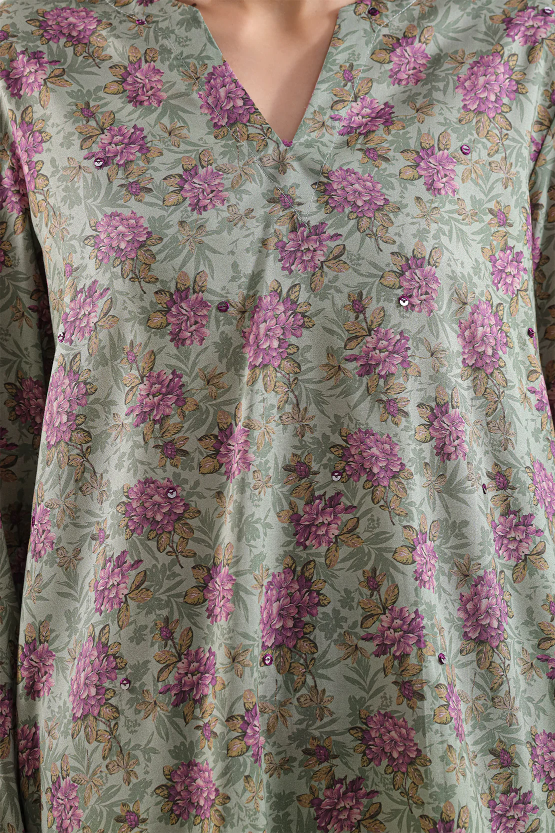 Printed Embroidered Arabic Lawn Stitched 2 Piece (Shirt/Trouser) - Image 4
