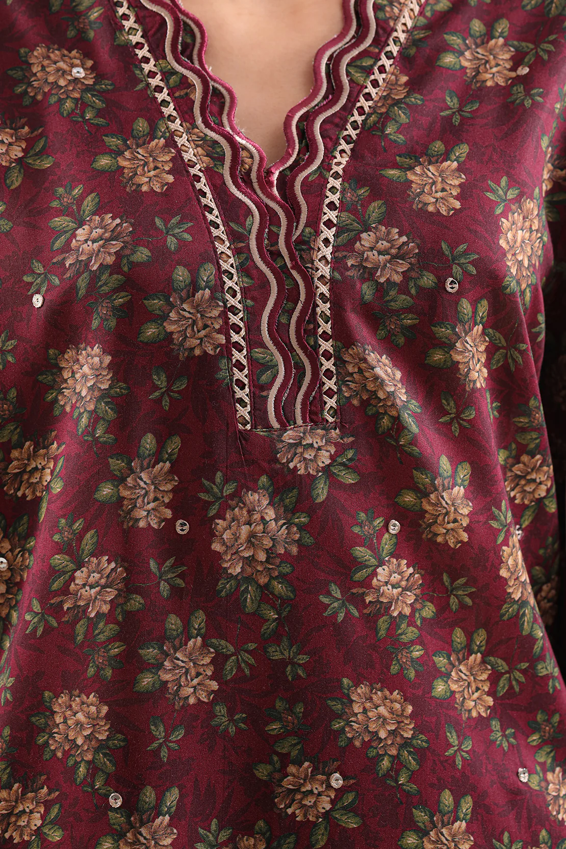 Printed Embroidered Arabic Lawn Stitched 2 Piece (Shirt/Trouser) - Image 3