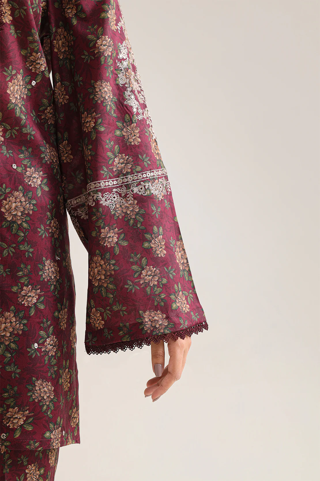Printed Embroidered Arabic Lawn Stitched 2 Piece (Shirt/Trouser) - Image 4