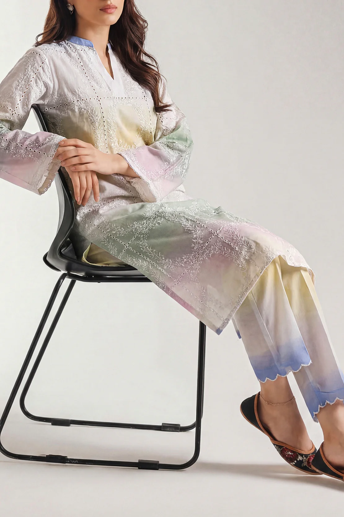 Printed Embroidered Arabic Lawn Stitched 2 Piece (Shirt/Trouser)
