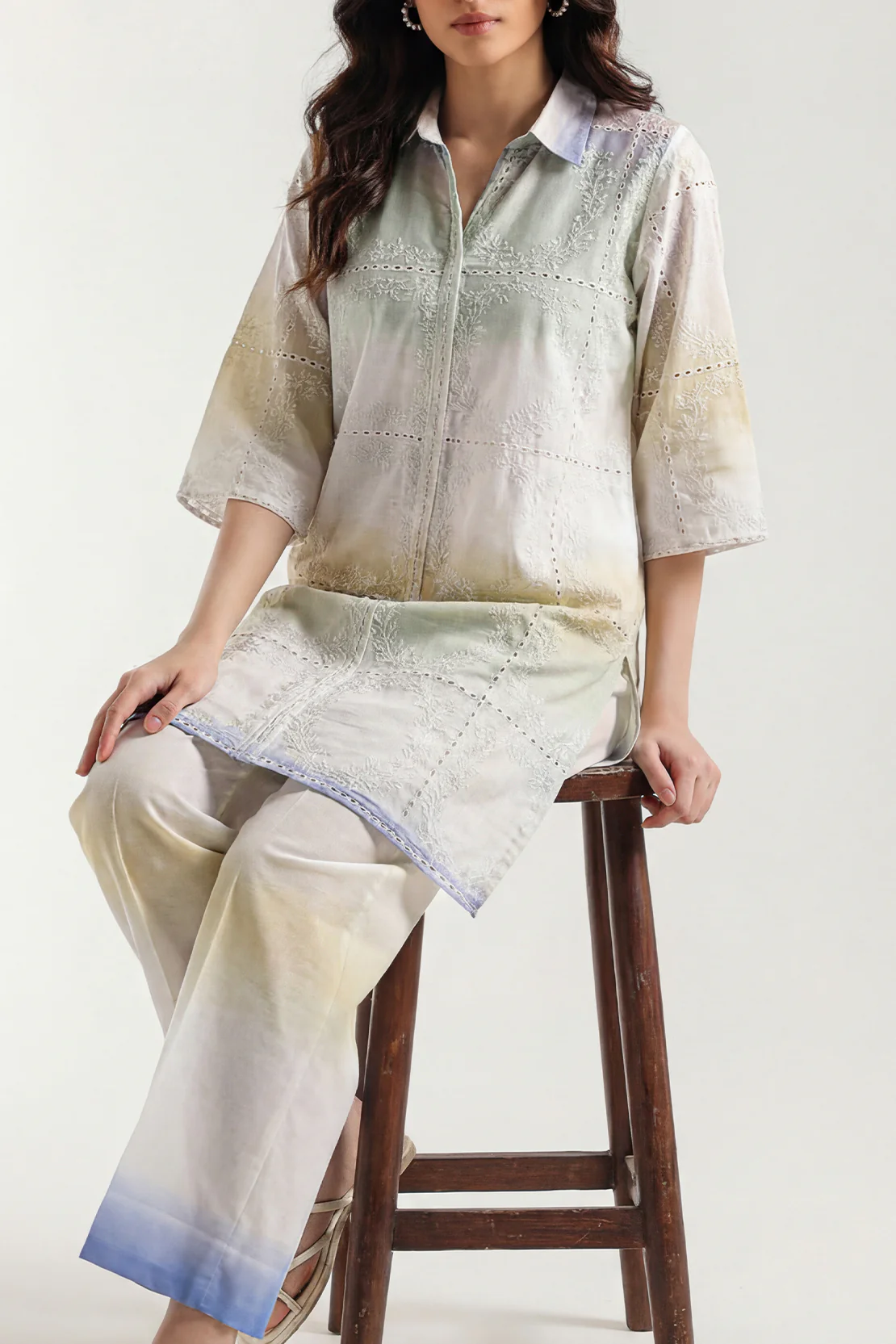 Printed Embroidered Arabic Lawn Stitched 2 Piece (Shirt/Trouser)