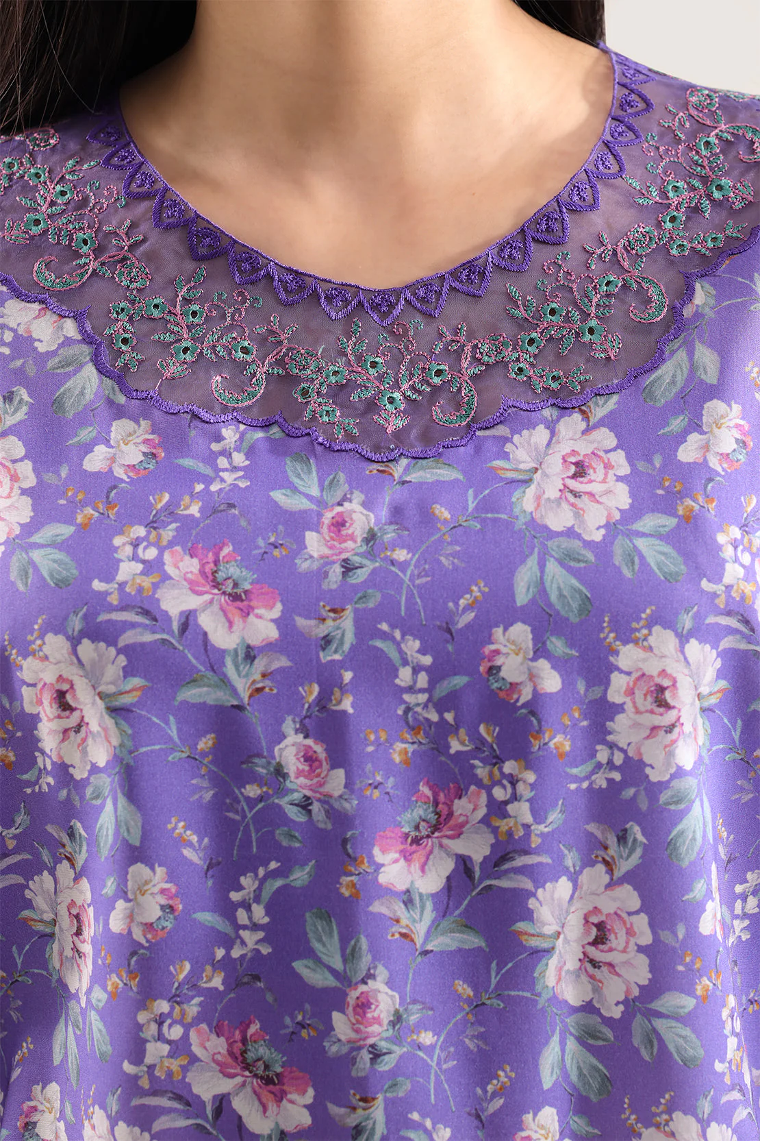 Printed Embroidered Arabic Lawn Stitched 2 Piece (Shirt/Trouser) - Image 3