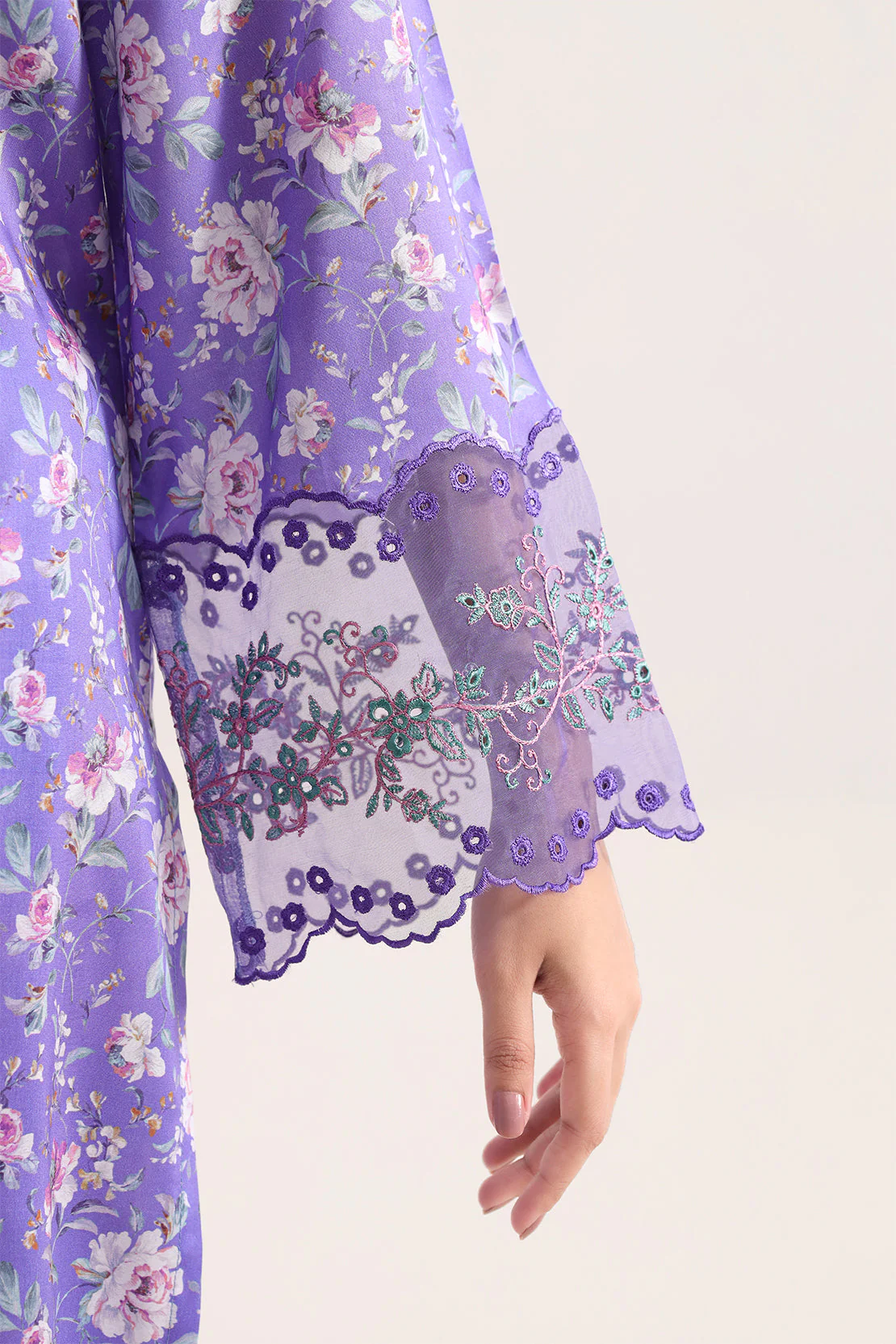 Printed Embroidered Arabic Lawn Stitched 2 Piece (Shirt/Trouser) - Image 4