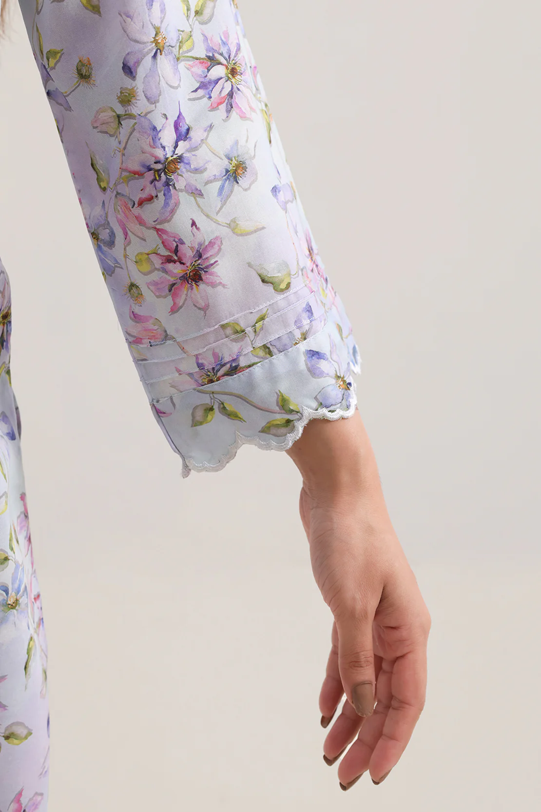 Printed Embroidered Arabic Lawn Stitched 2 Piece (Shirt/Trouser) - Image 4
