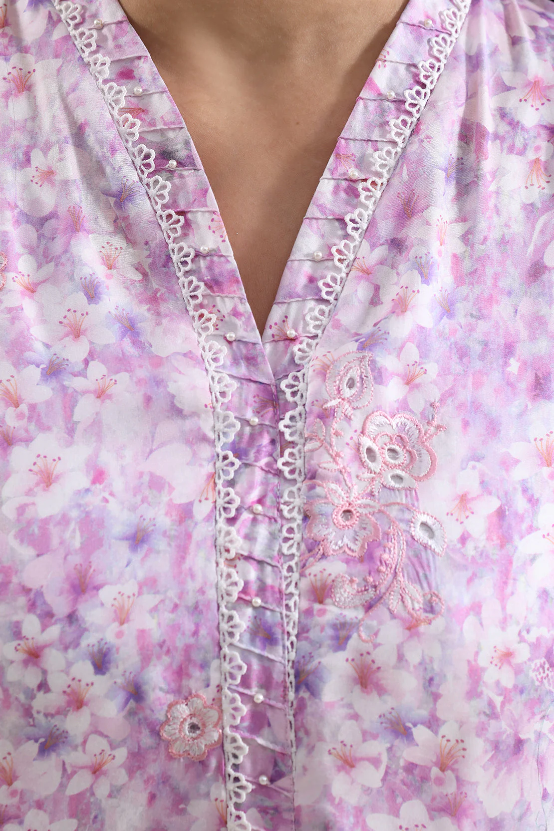 Printed Embroidered Arabic Lawn Stitched 2 Piece (Shirt/Trouser) - Image 3
