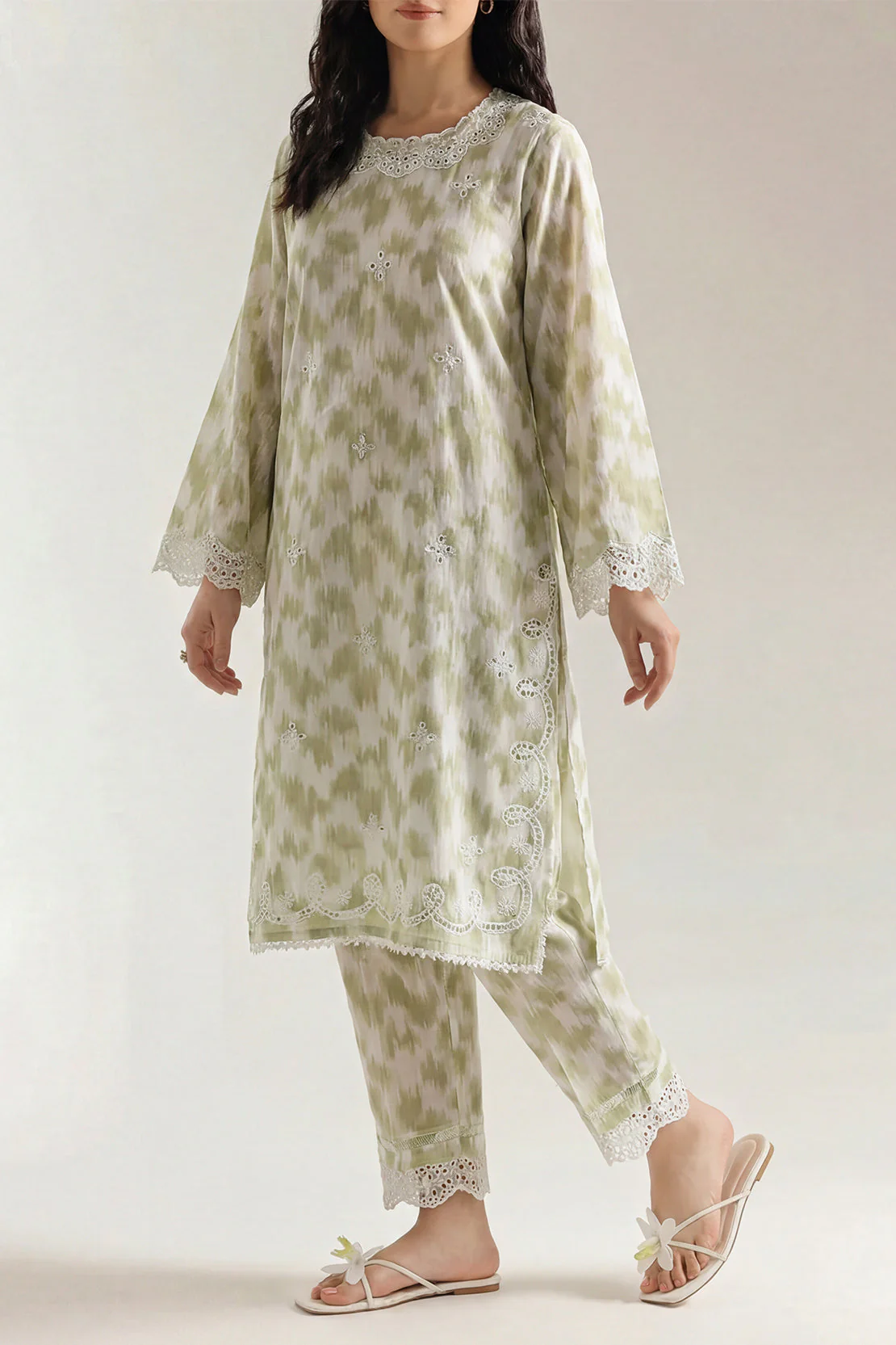 Printed Embroidered Arabic Lawn Stitched 2 Piece (Shirt/Trouser) - Image 2